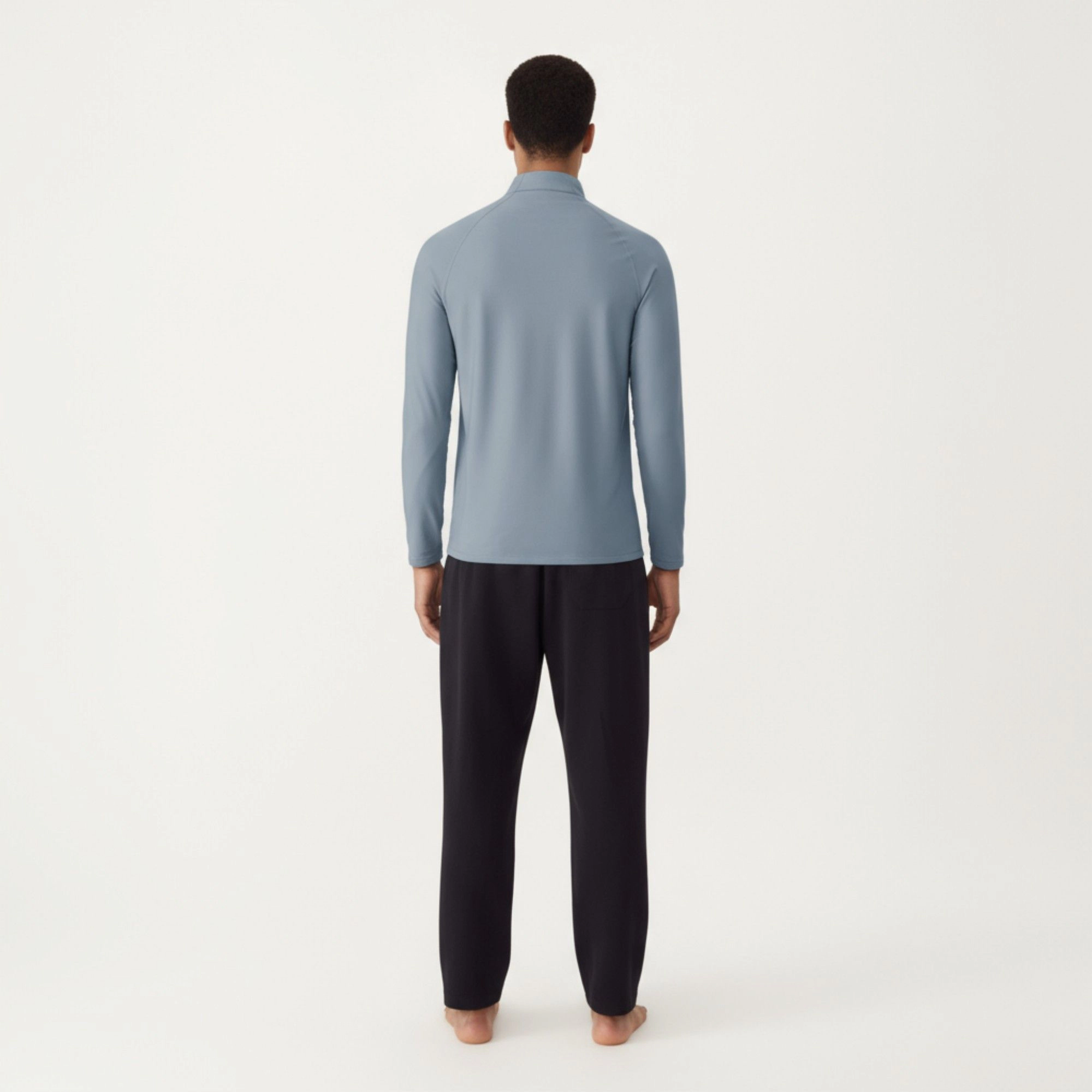 Anna-Kaci Men's Long Sleeve Quarter-Zip Athletic Top with Mock Neck and Stretch Performance Fabric
