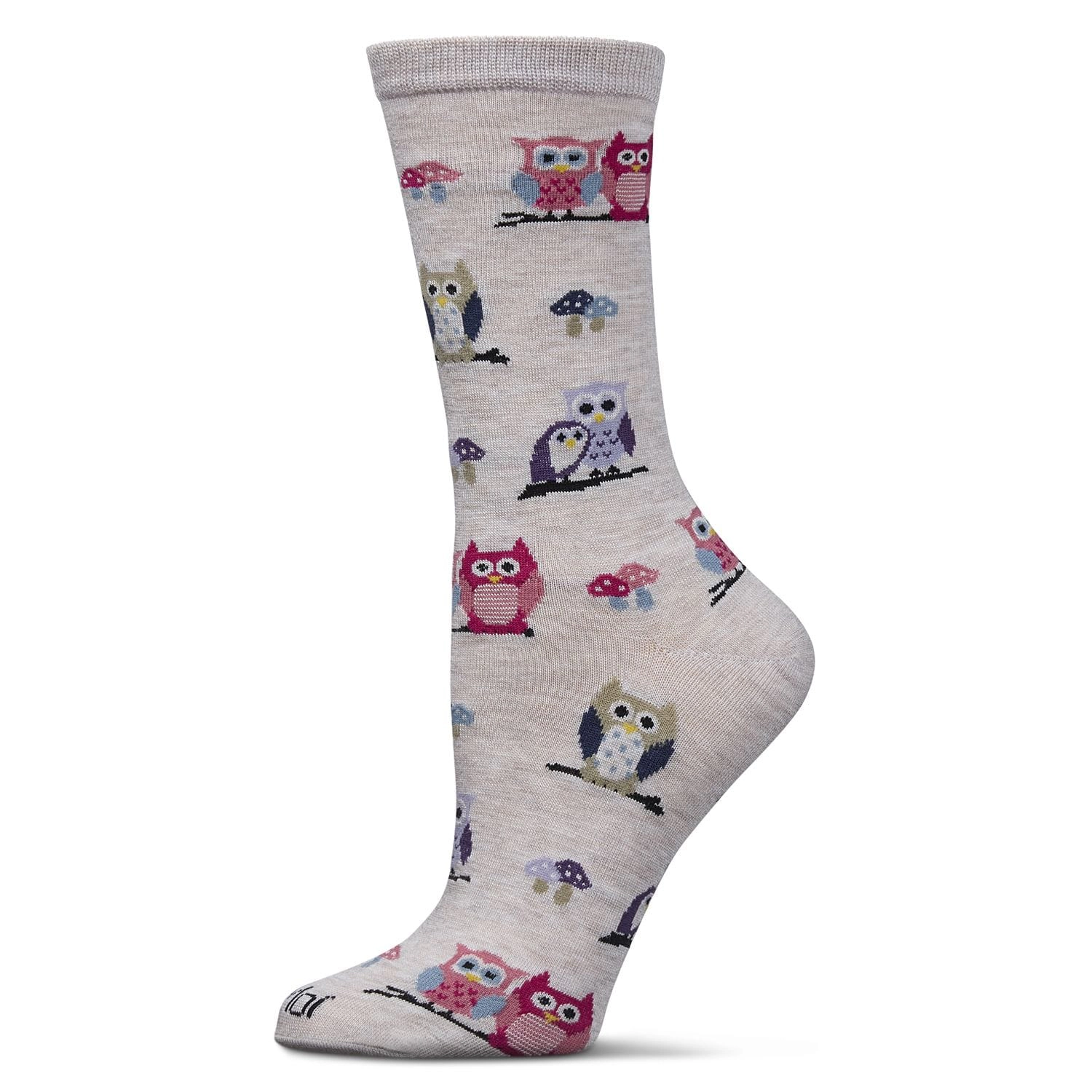 MeMoi Women's It's Owl Good Rayon From Bamboo Crew Socks