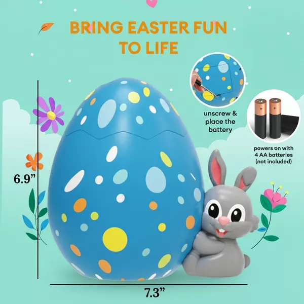 Sperric Easter Egg Bubble Maker Machine, Bunny Automatic Bubble Toy, Battery Operated Outdoor Bubble Blower for Kids 3+