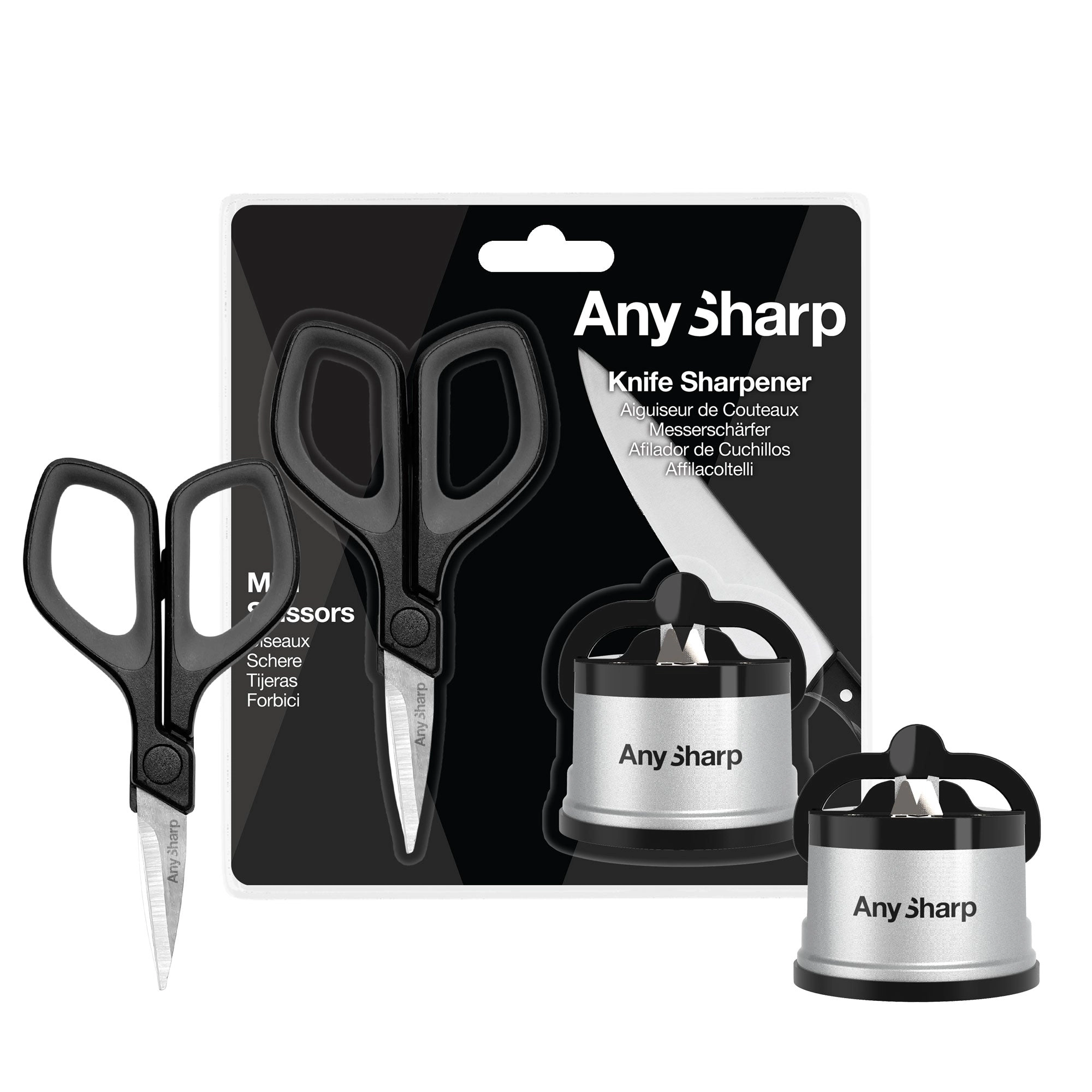 AnySharp Premium Combo Pack - Editions Sharpener & Mini Scissors