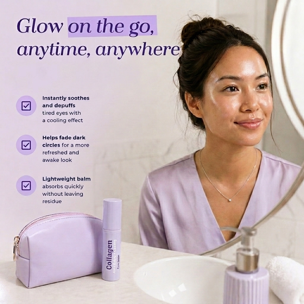 Lovery Collagen Anti-Aging + Cooling Eye Balm - Korean Skin Care Brightening & Depuffing Treatment