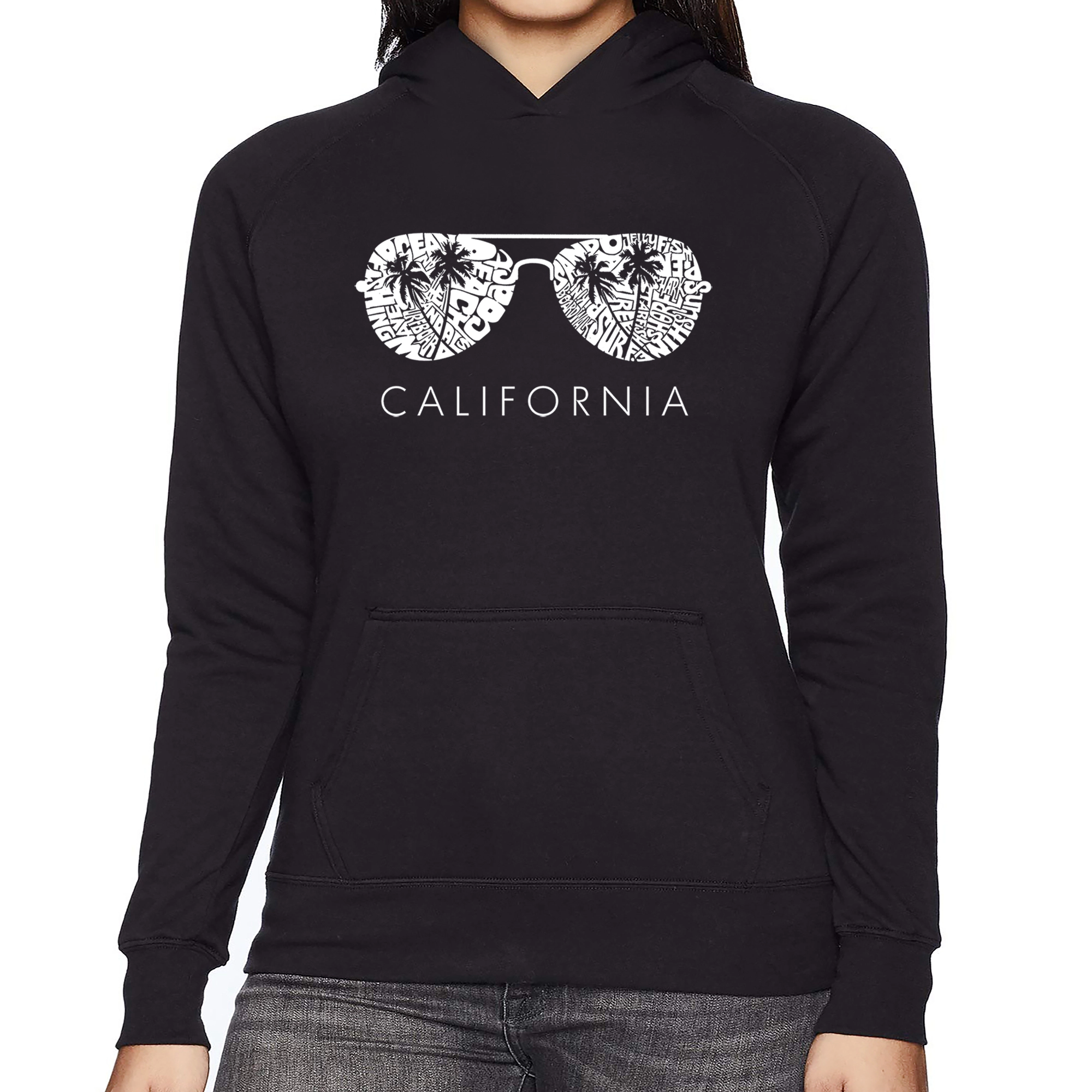 LA Pop Art California Shades - Women's Word Hooded Sweatshirt