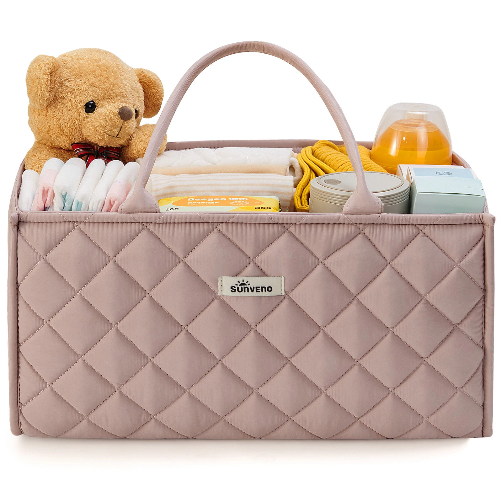 SUNVENO Quilted Diaper Caddy Organizer