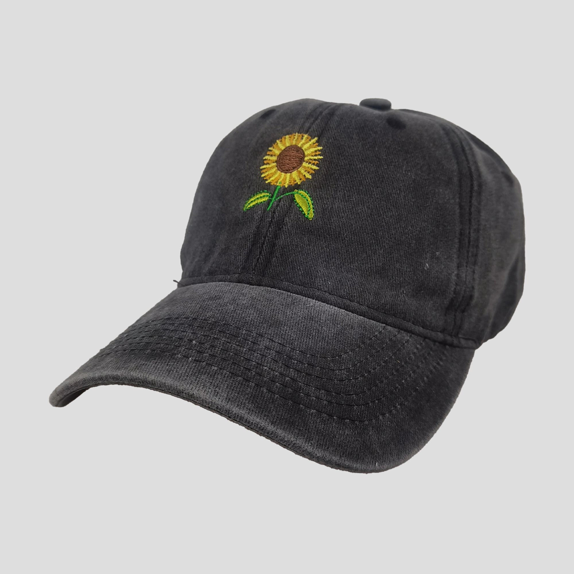 Anna-Kaci Women's Baseball Cap with Sunflower Embroidery
