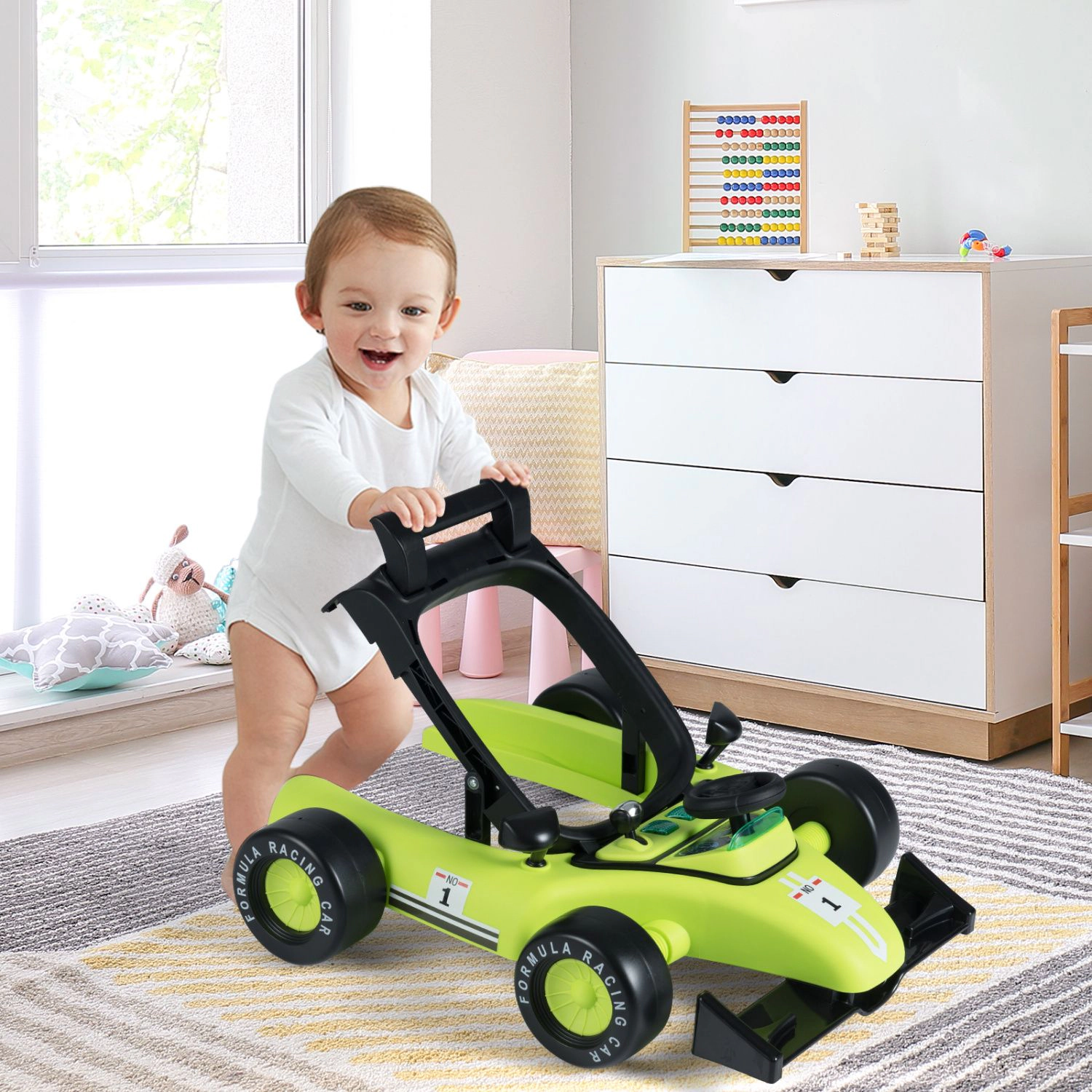 SlickBlue 4-in-1 Baby Walker Activity Center with Adjustable Height