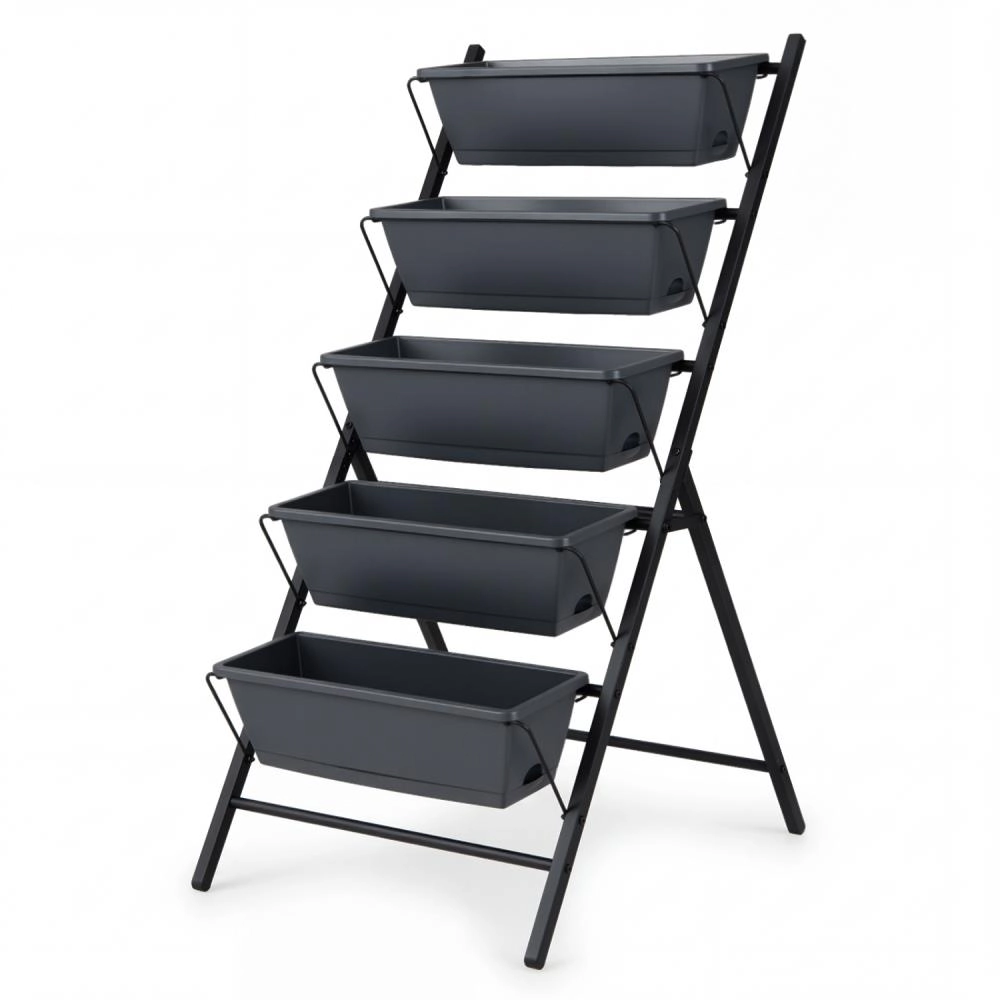 Hivvago 5-Tier Vertical Raised Garden Bed with Drainage System and Removable Trays for Vegetables