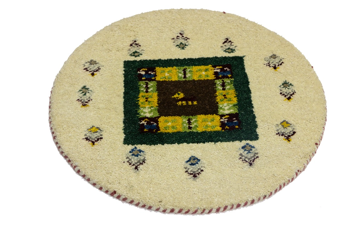 Magic Rugs 2'0 x 2'0 Hand Knotted Indo-Gabbeh Oriental Wool Round Rug