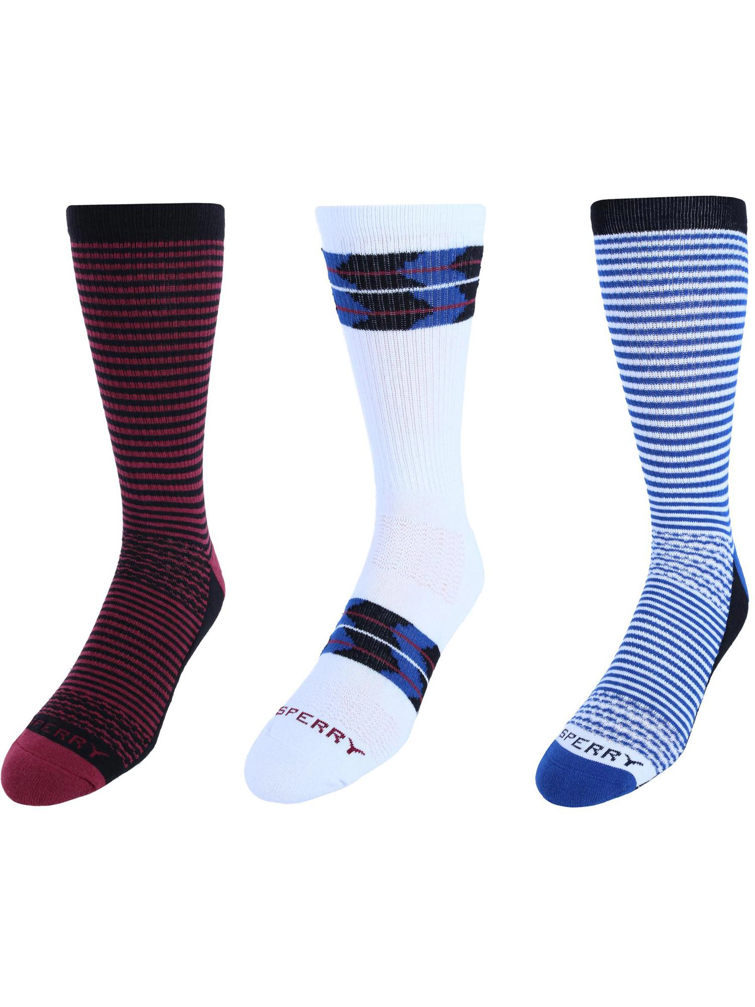 Sperry Men's Super Soft Cotton Boat Crew Socks (3 Pair Pack)