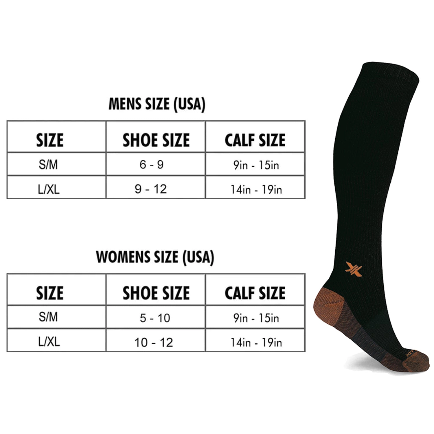 Extreme Fit Copper Anti-Fatigue Knee High Compression Socks - 6 Pairs