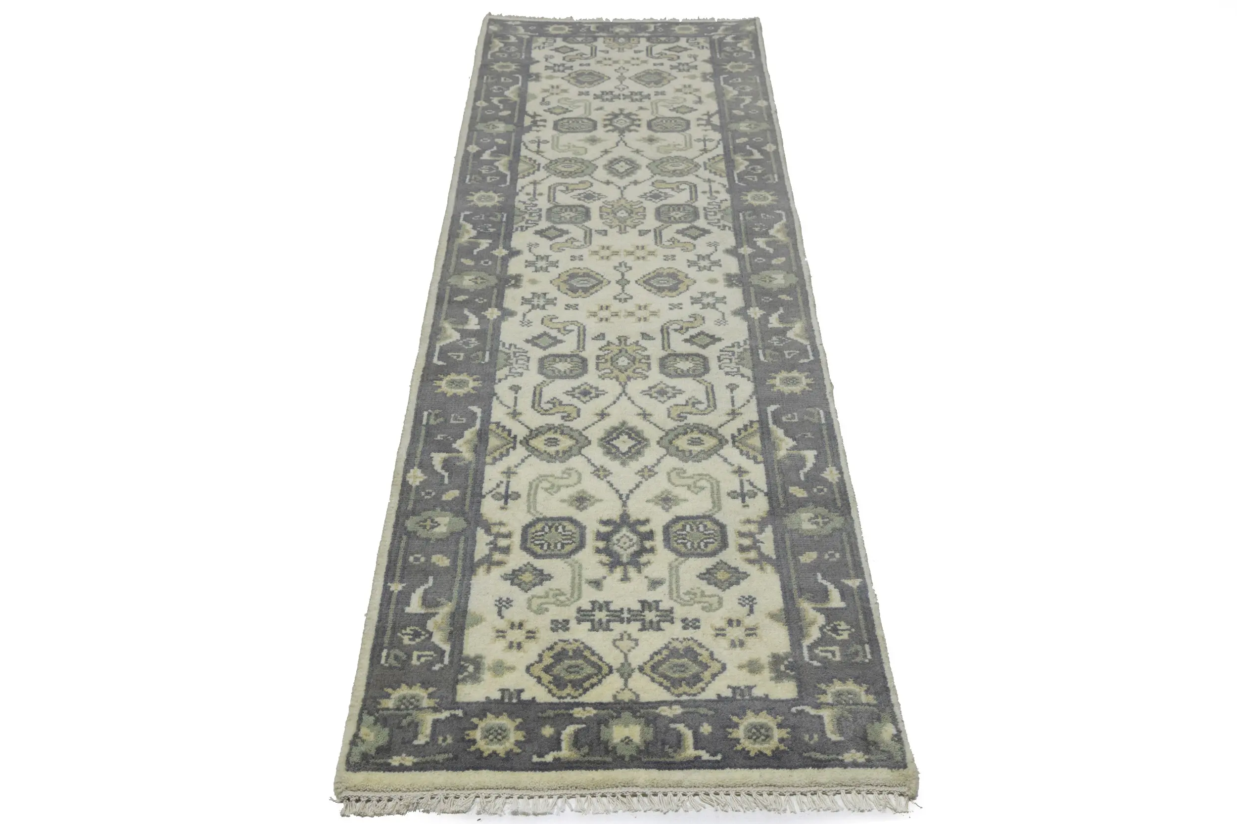 Magic Rugs Cream Taupe Floral 2'5X8 Oushak Chobi Oriental Runner Rug