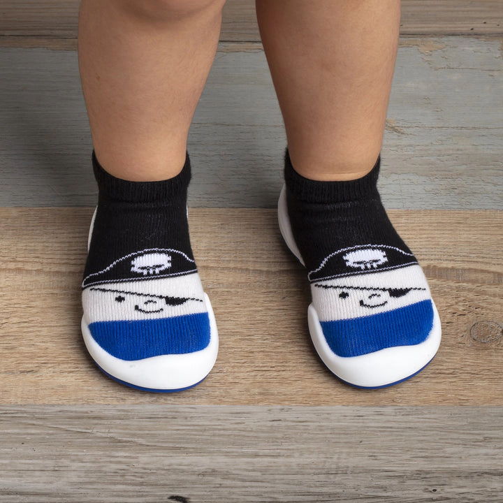Komuello Baby Boy First Walk Sock Shoes Pirate - Canvas Blue