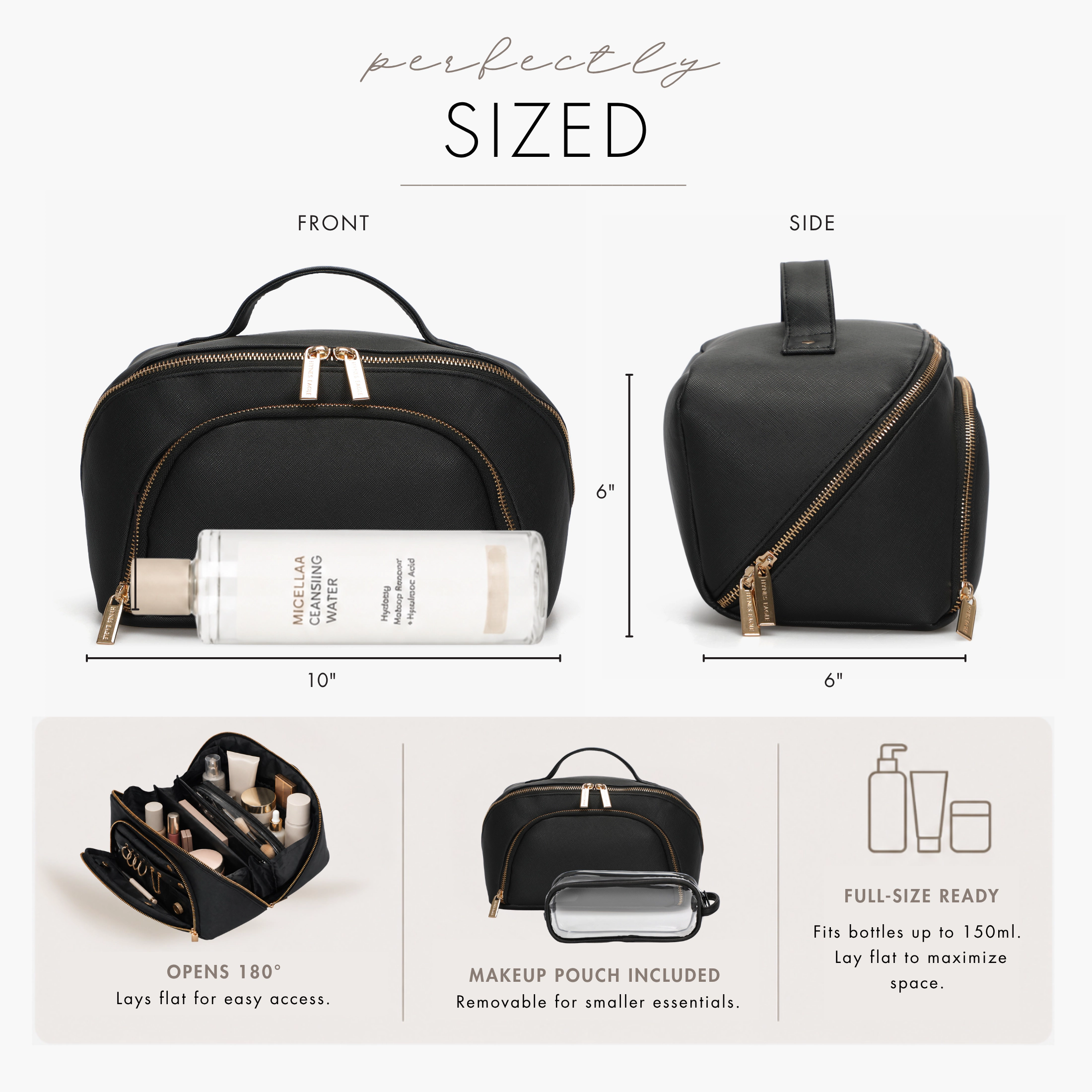 Hynes Eagle Women's Luxe Makeup Bag & Vanity Case