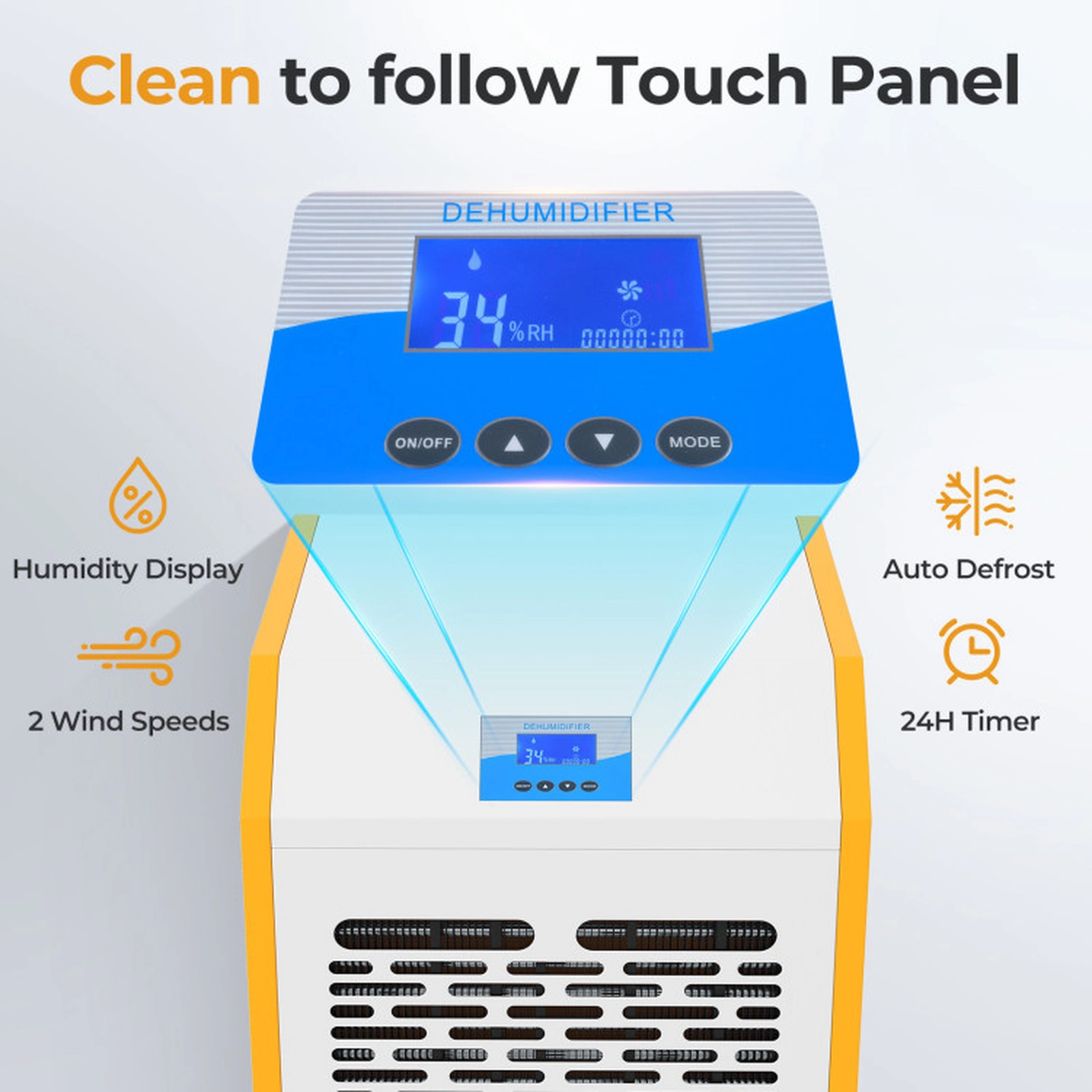 SUGIFT 290-Pint Commercial Dehumidifier with Built-in Pump 1000-cu m Airflow and 4 Locking Wheels