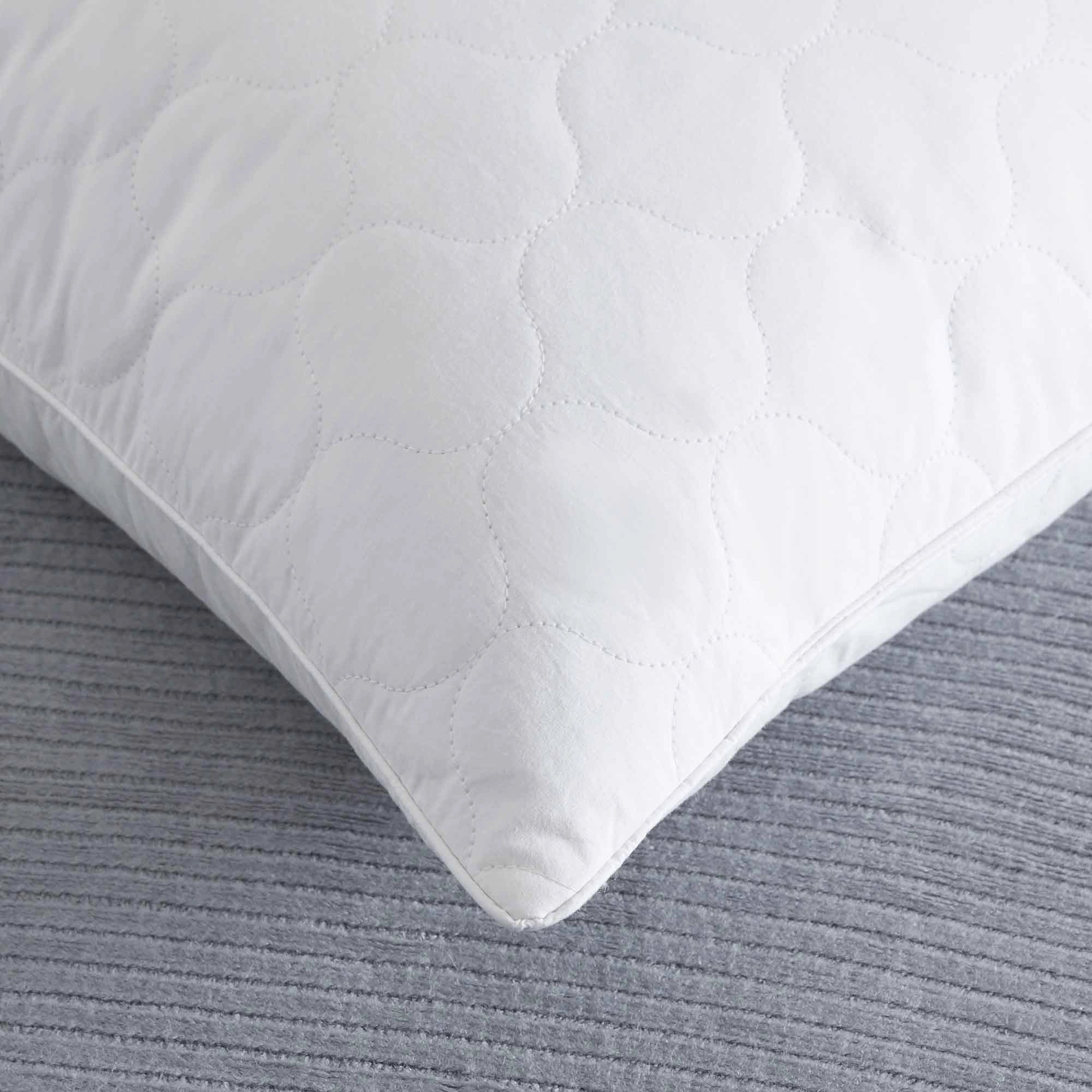 PEACENEST Gourd Quilted Goose Feather Pillow Set Soft Supportive Bed Pillows