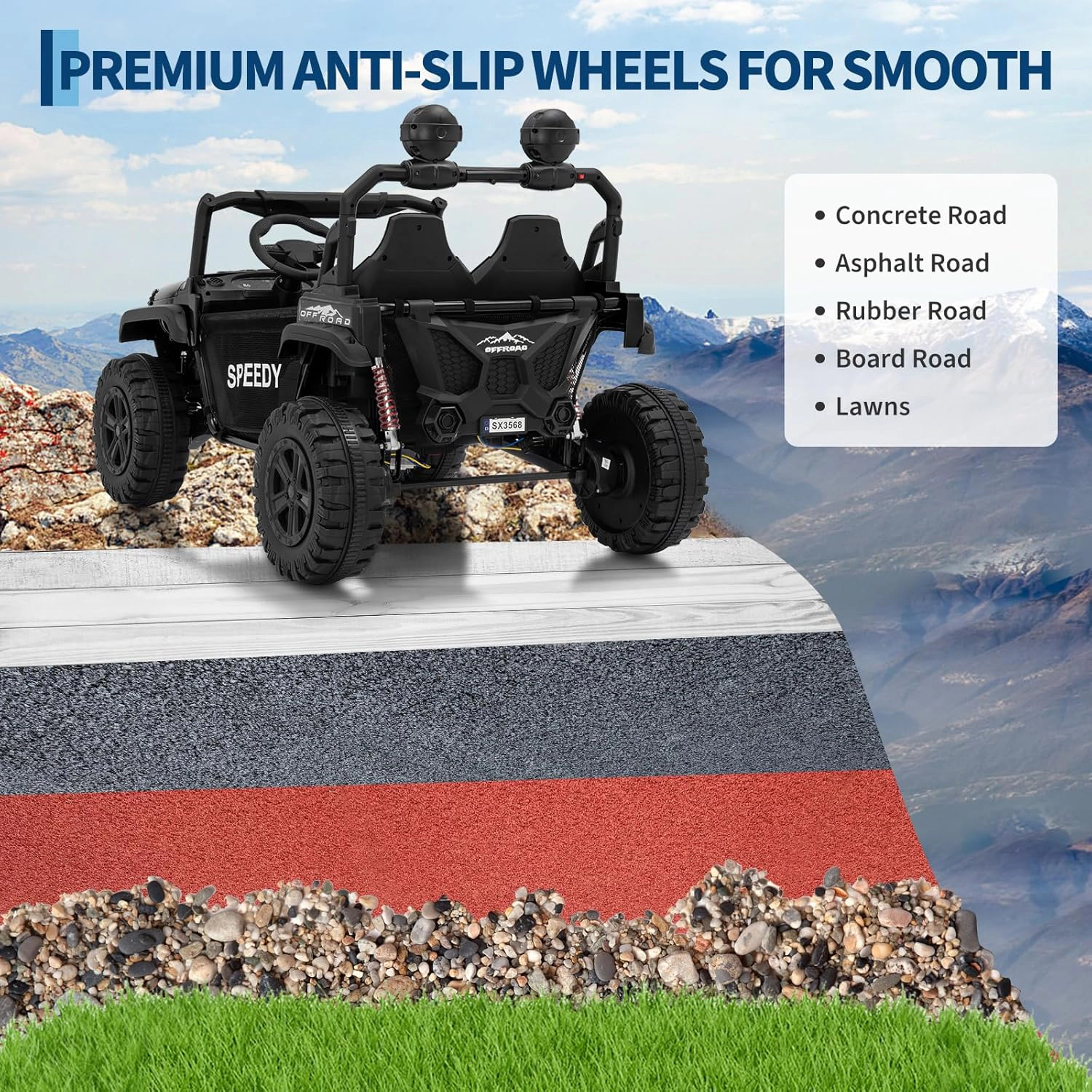 24V 2-Seater Kids Ride On Truck, 4WD Electric Vehicle w Remote,3 Speeds,Suspension,Dual Storage,LED Lights&Music