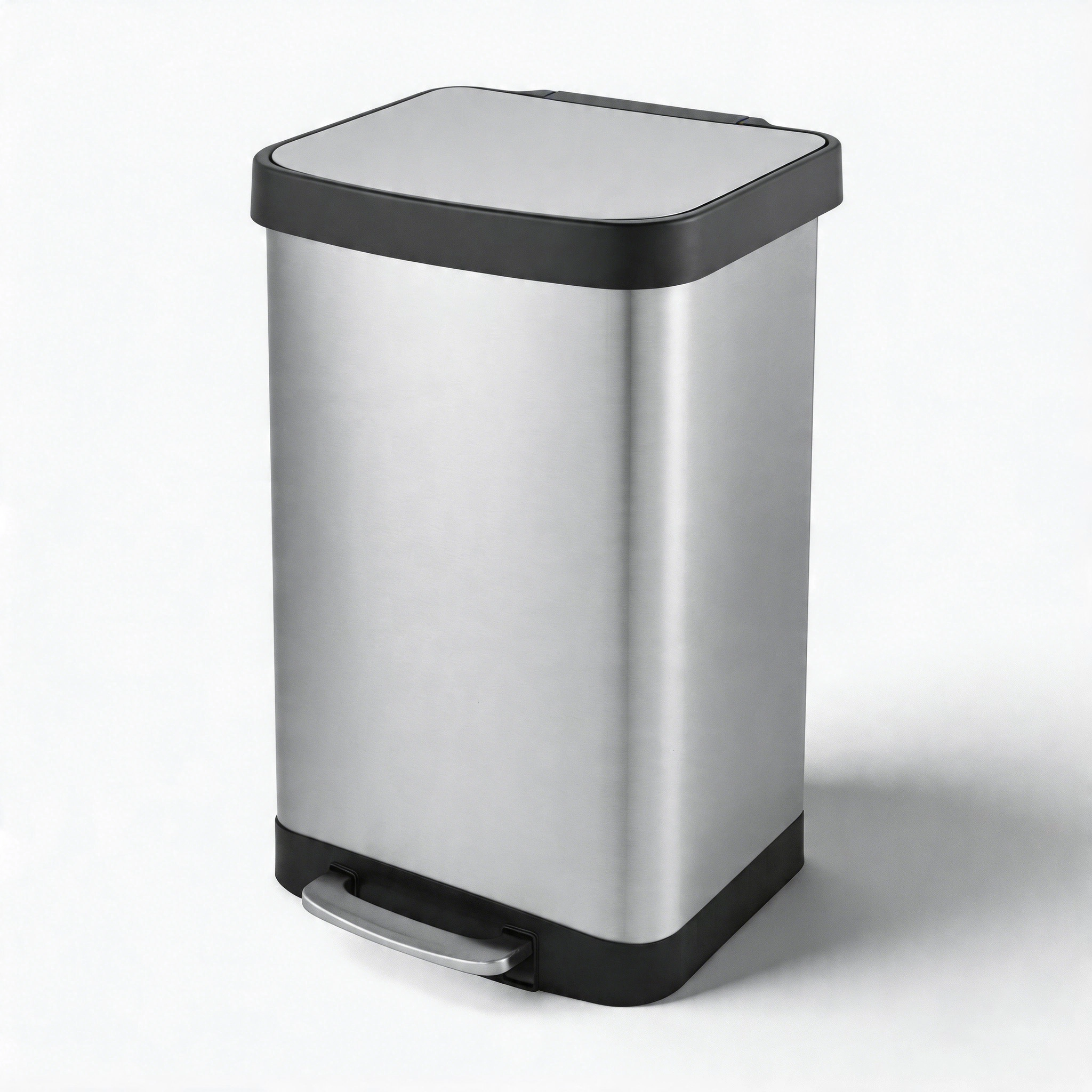 Innovaze 14.5 Gal./55 Liter Rectangle Step-On Stainless Steel Trash Can for Kitchen
