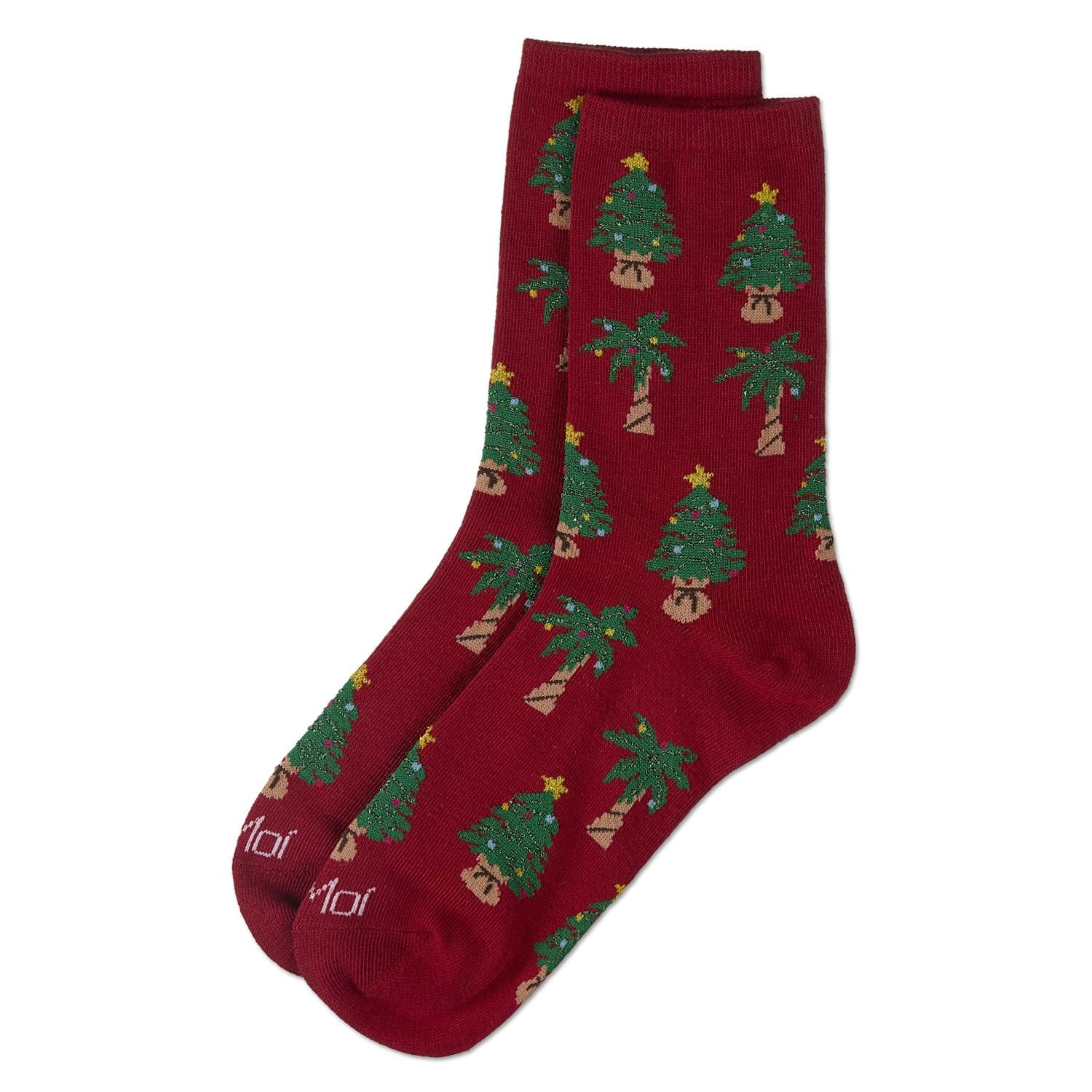 MeMoi Women's Tree Paradise Holiday Crew Socks