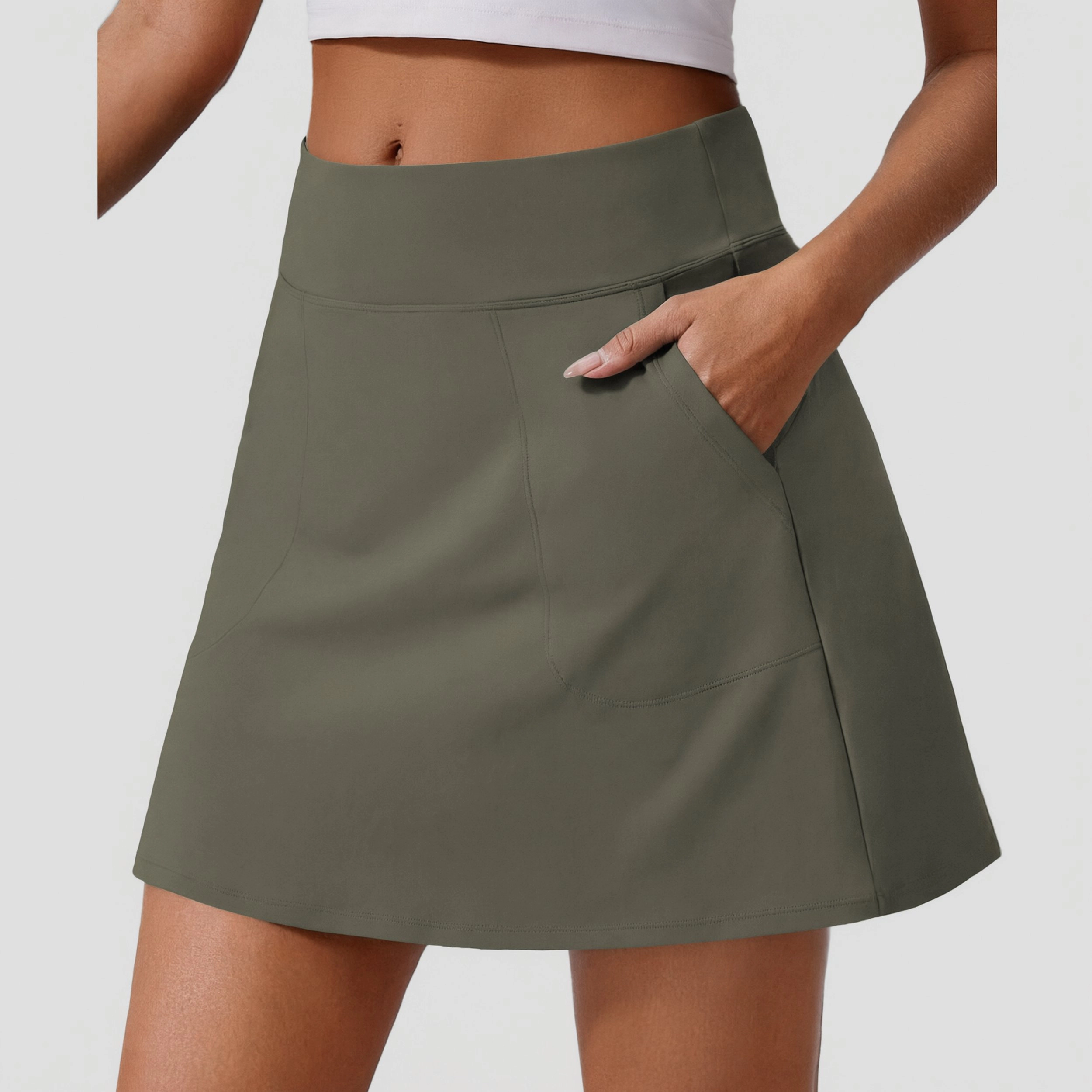 Pinspark Women's High Waist A-Line Tennis Skirt with Pockets
