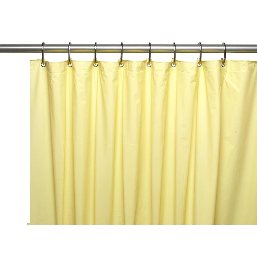 Carnation Home Fashions Hotel Collection Vinyl Shower Curtain Liner with Weighted Magnets and Metal Grommets 72x72" Gold