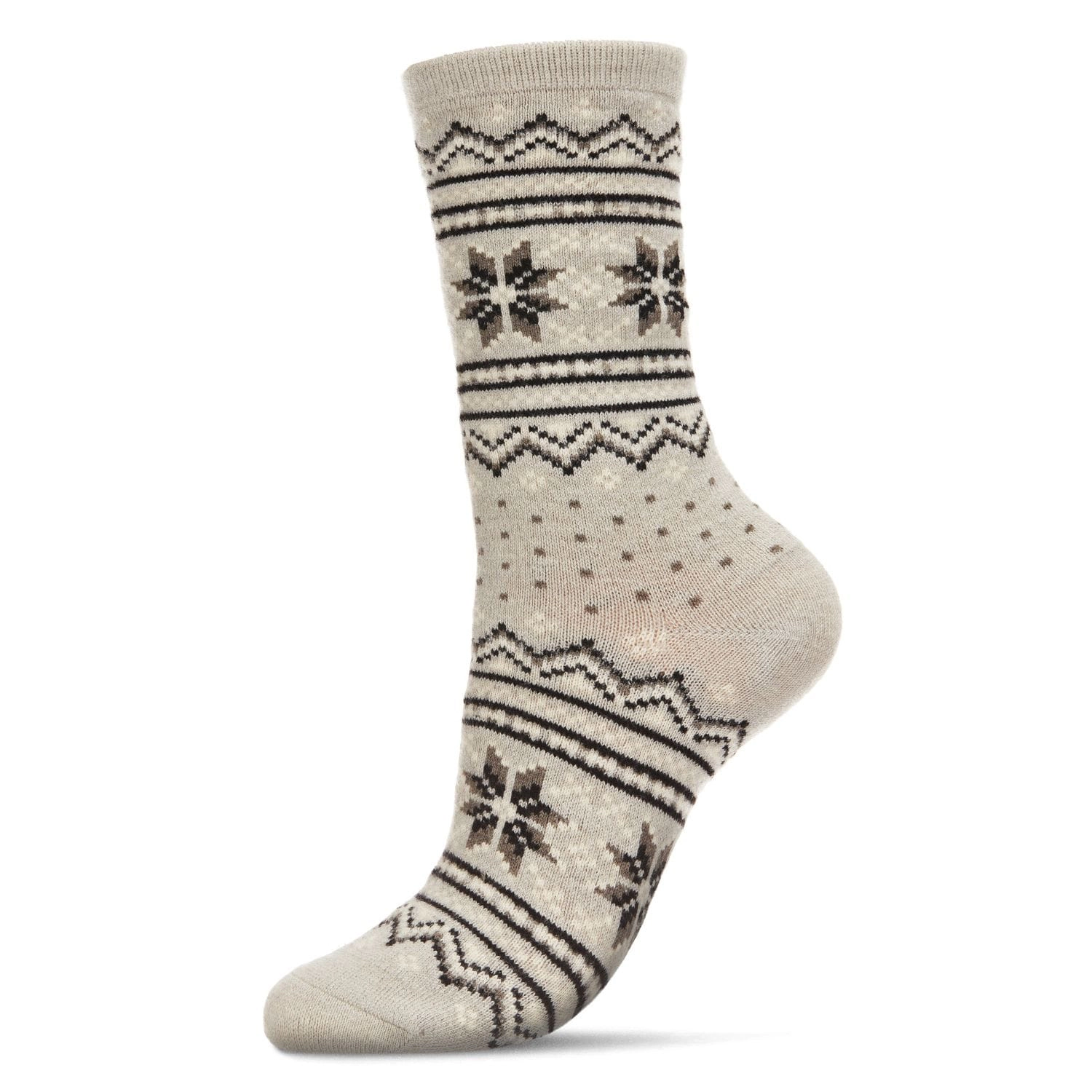 MeMoi Women's Soft Fair Isle Cashmere Blend Crew Socks