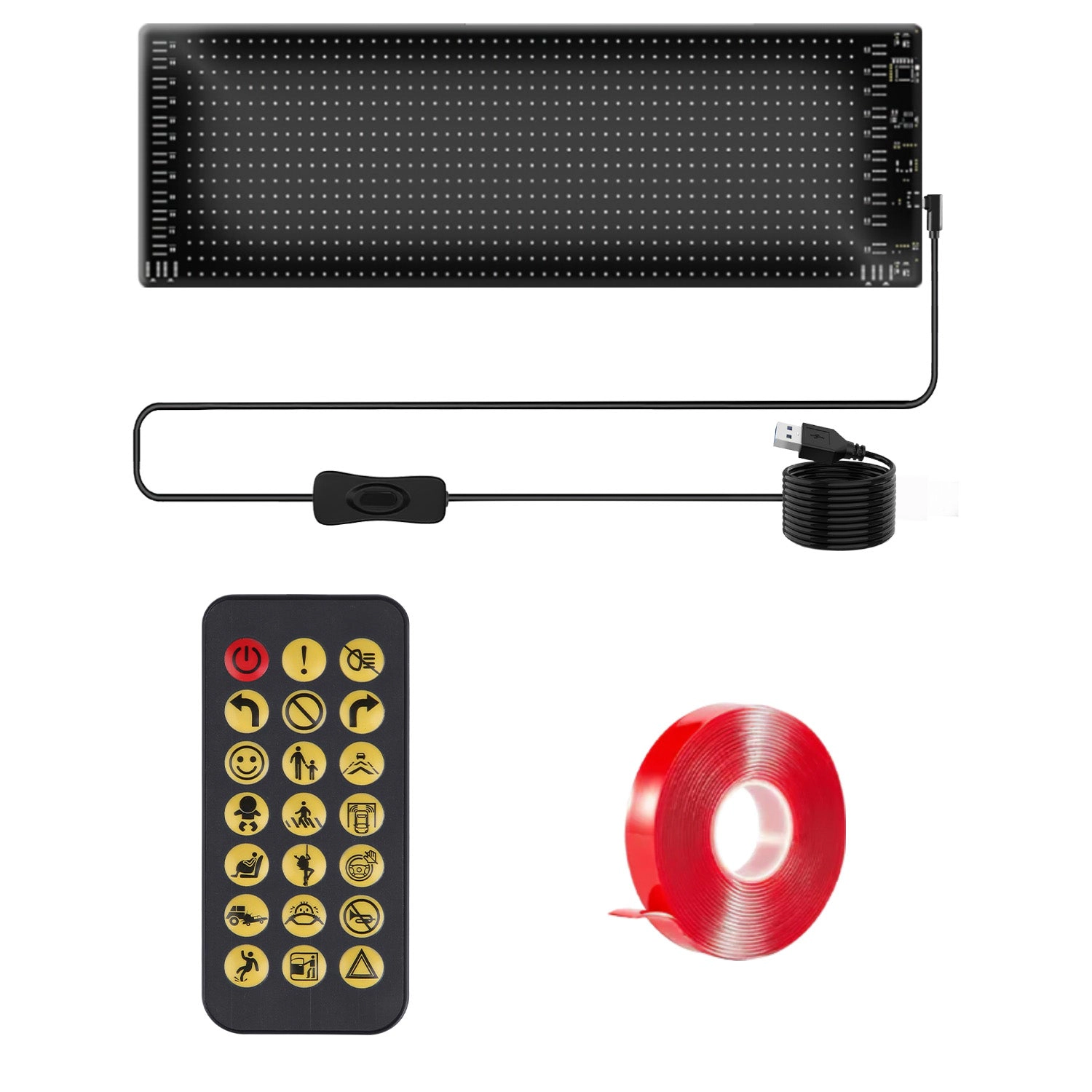 GBruno 2-Pack Programmable LED Car Matrix Sign 35 CM