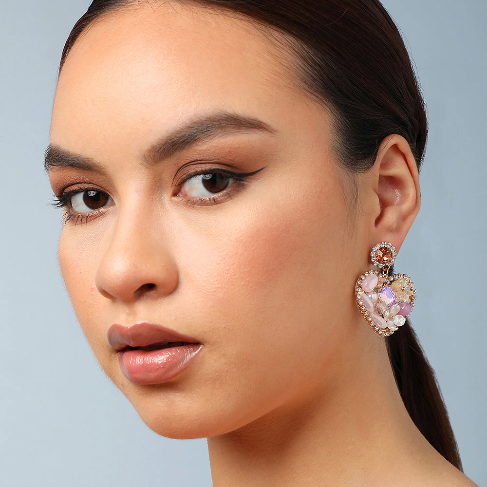SOHI Women's Hearts Drop Earrings
