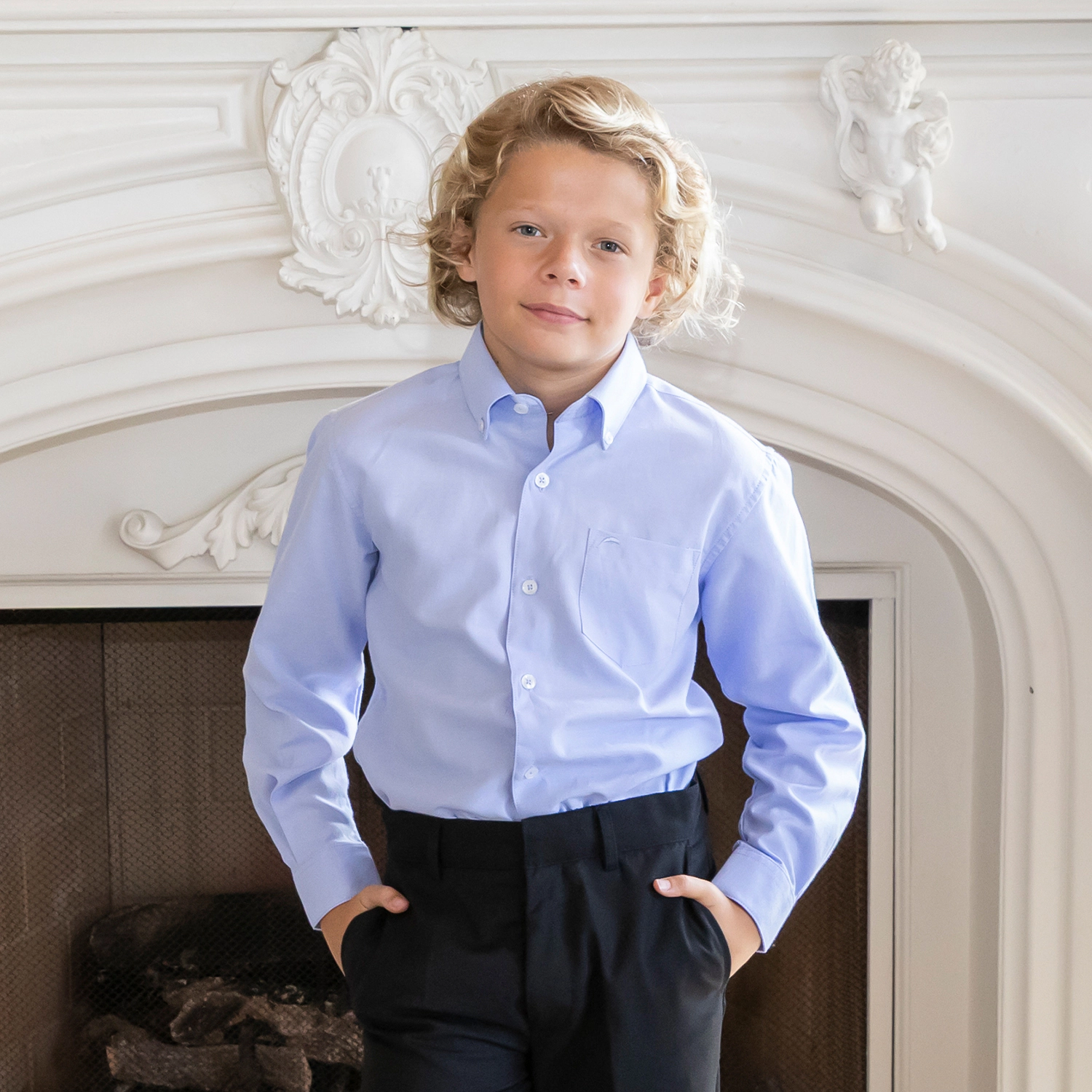 Gioberti Boy's Oxford Long Sleeve Dress Shirt