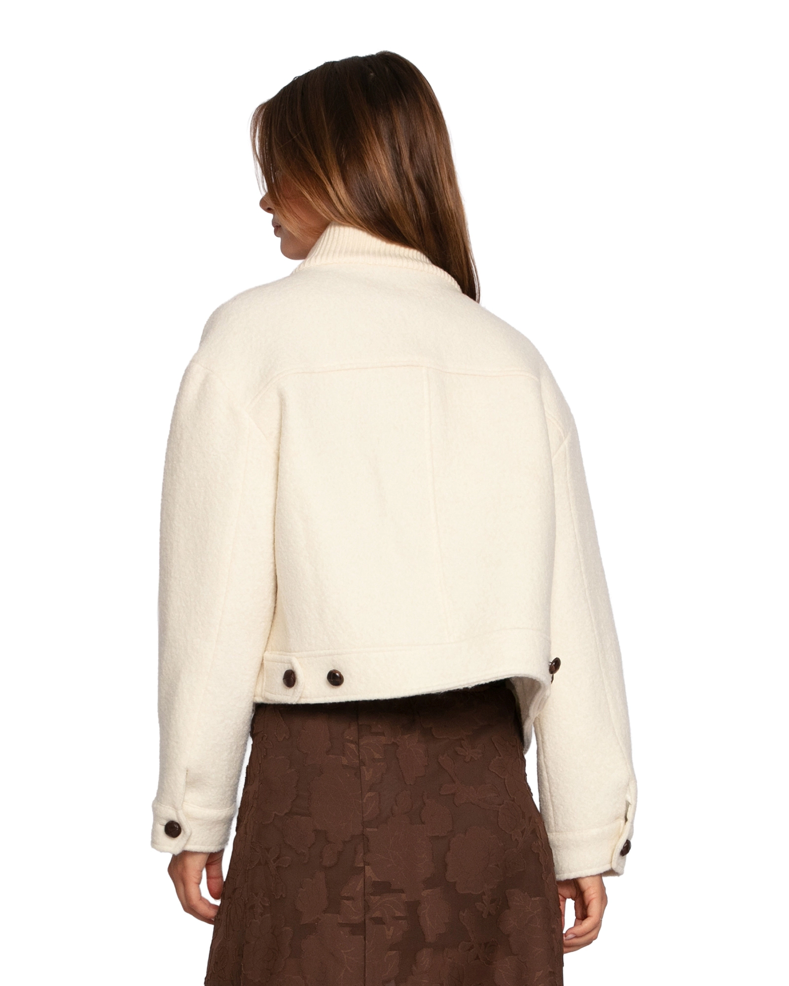 Belle & Bloom Crystal Skies Cropped Wool Rib Jacket