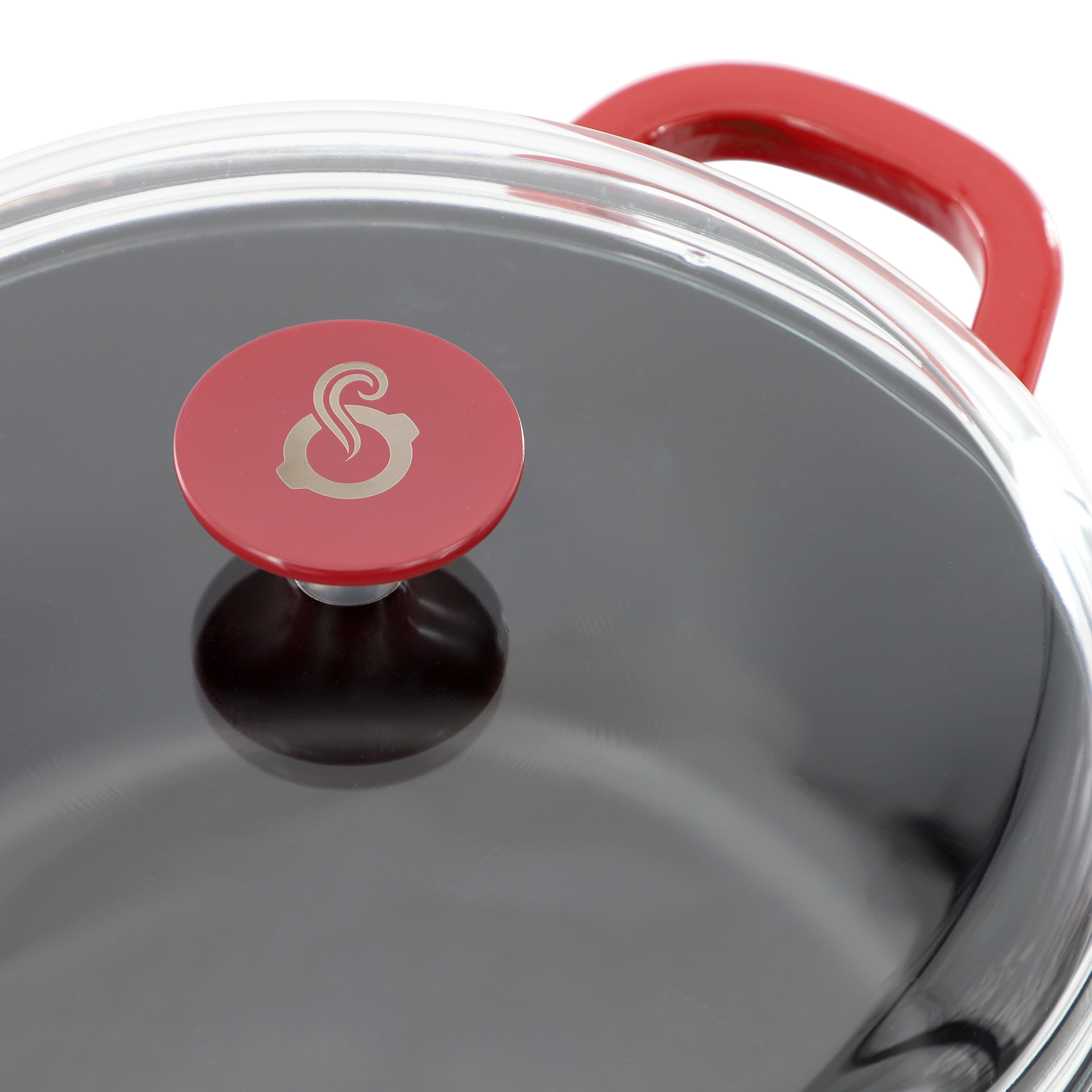 Crock Pot Artisan 7 Quart Enameled Cast Iron Dutch Oven in Red with Borosilcate Lid