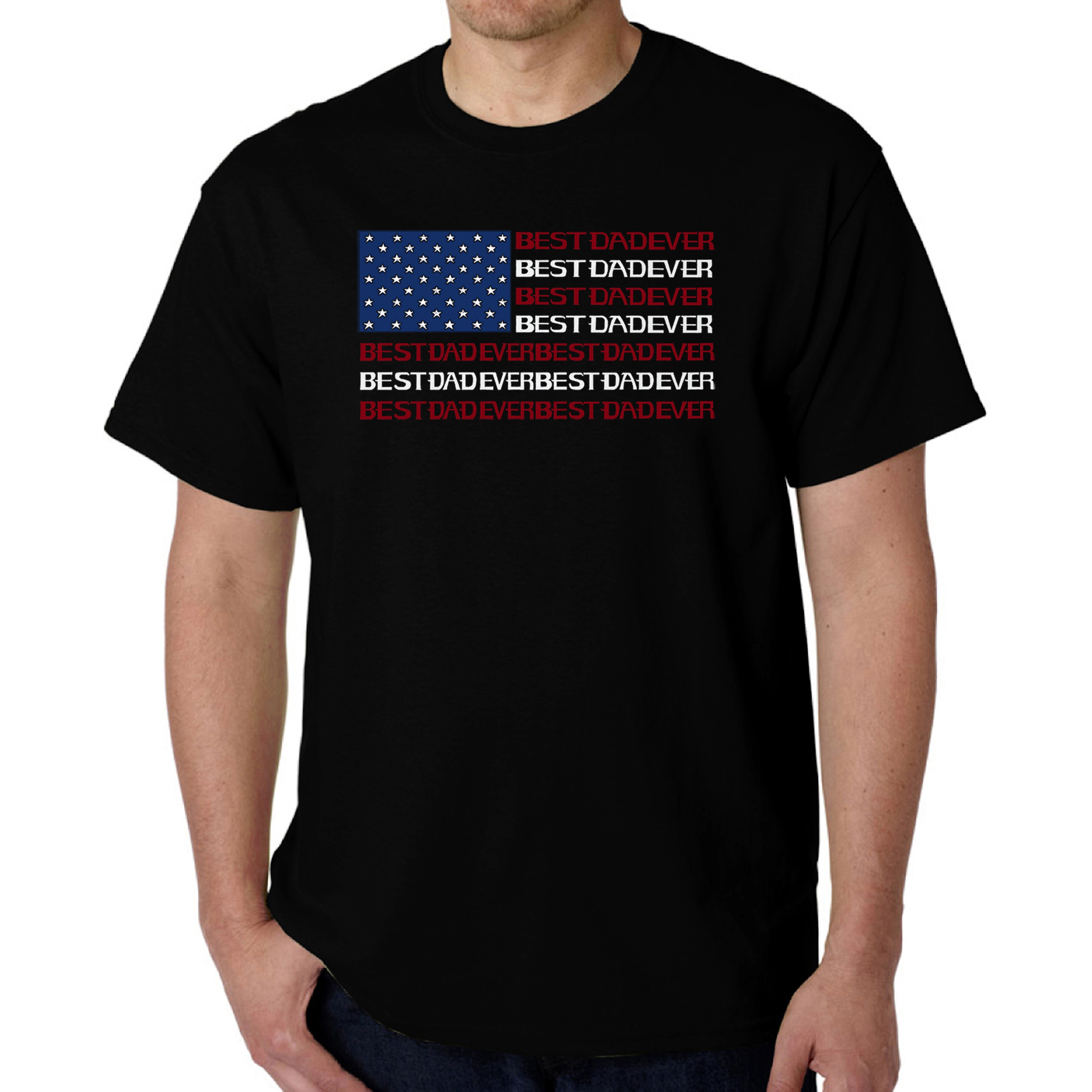 LA Pop Art Men's Word T-Shirt - Best Dad Ever Flag
