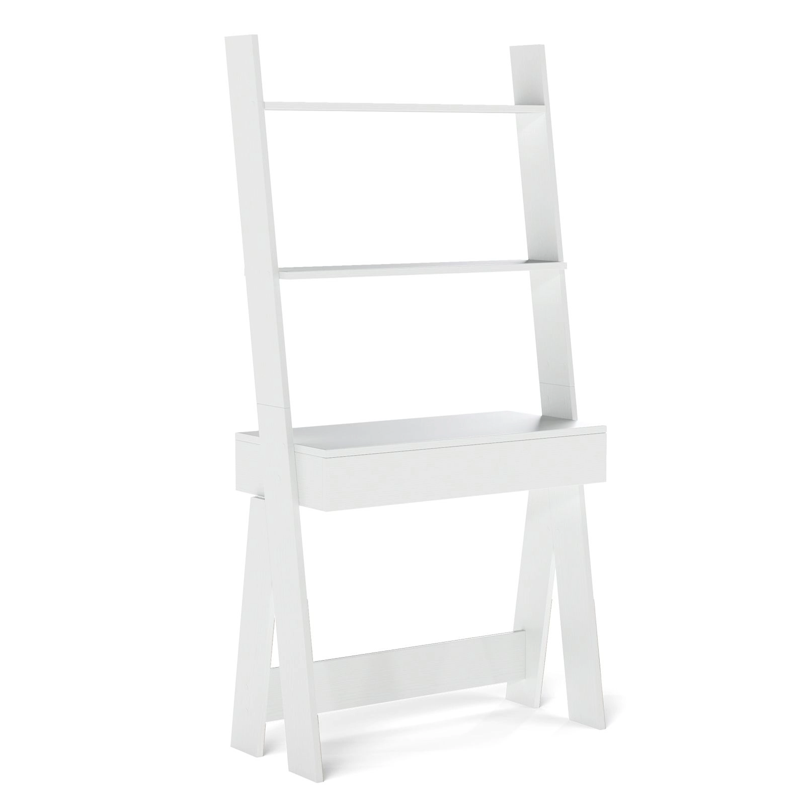 SlickBlue Modern Ladder Writing Desk with Storage Shelves