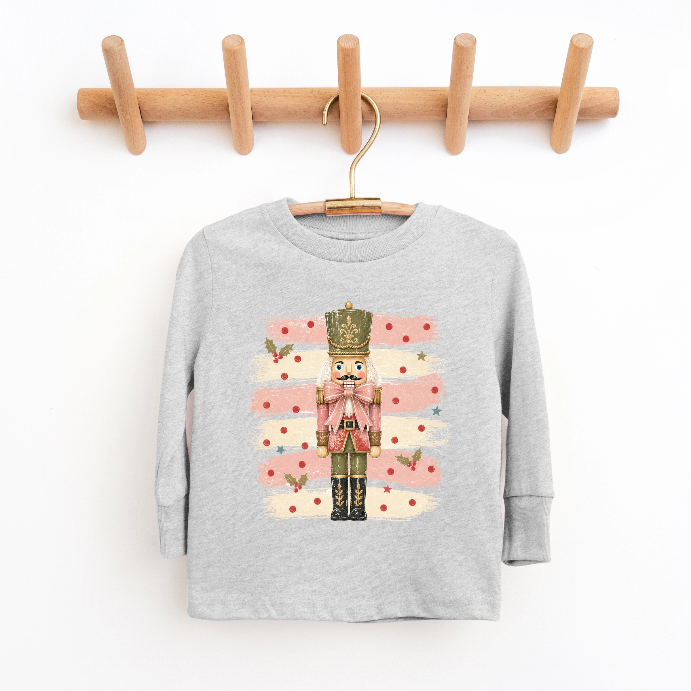 The Juniper Shop - Youth Long Sleeve Graphic T-Shirt Nutcracker Stripes and Polka Dots
