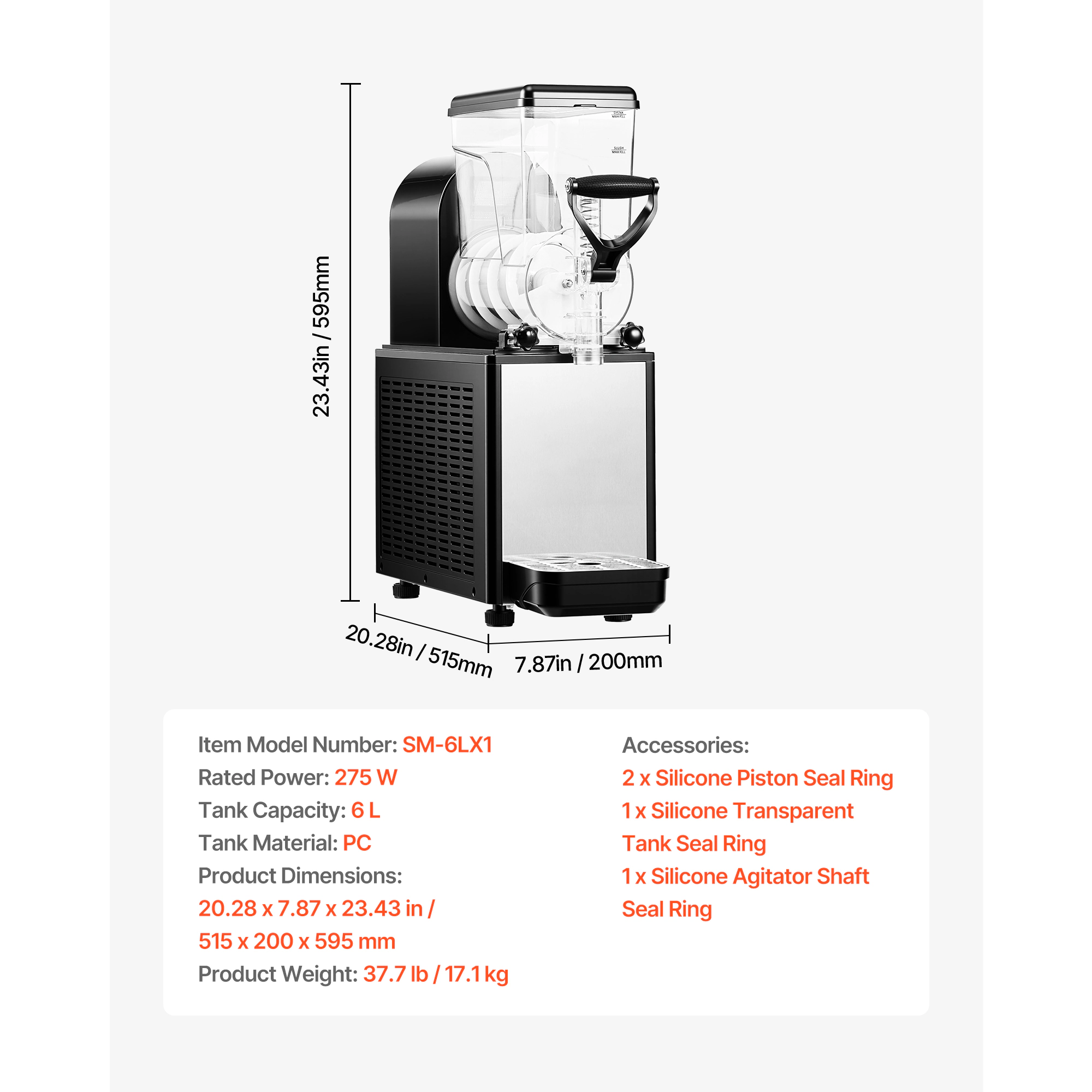 HONGGE Slushie Machine, Commercial Slushy Maker, Frozen Drink Maker with Self-Cleaning