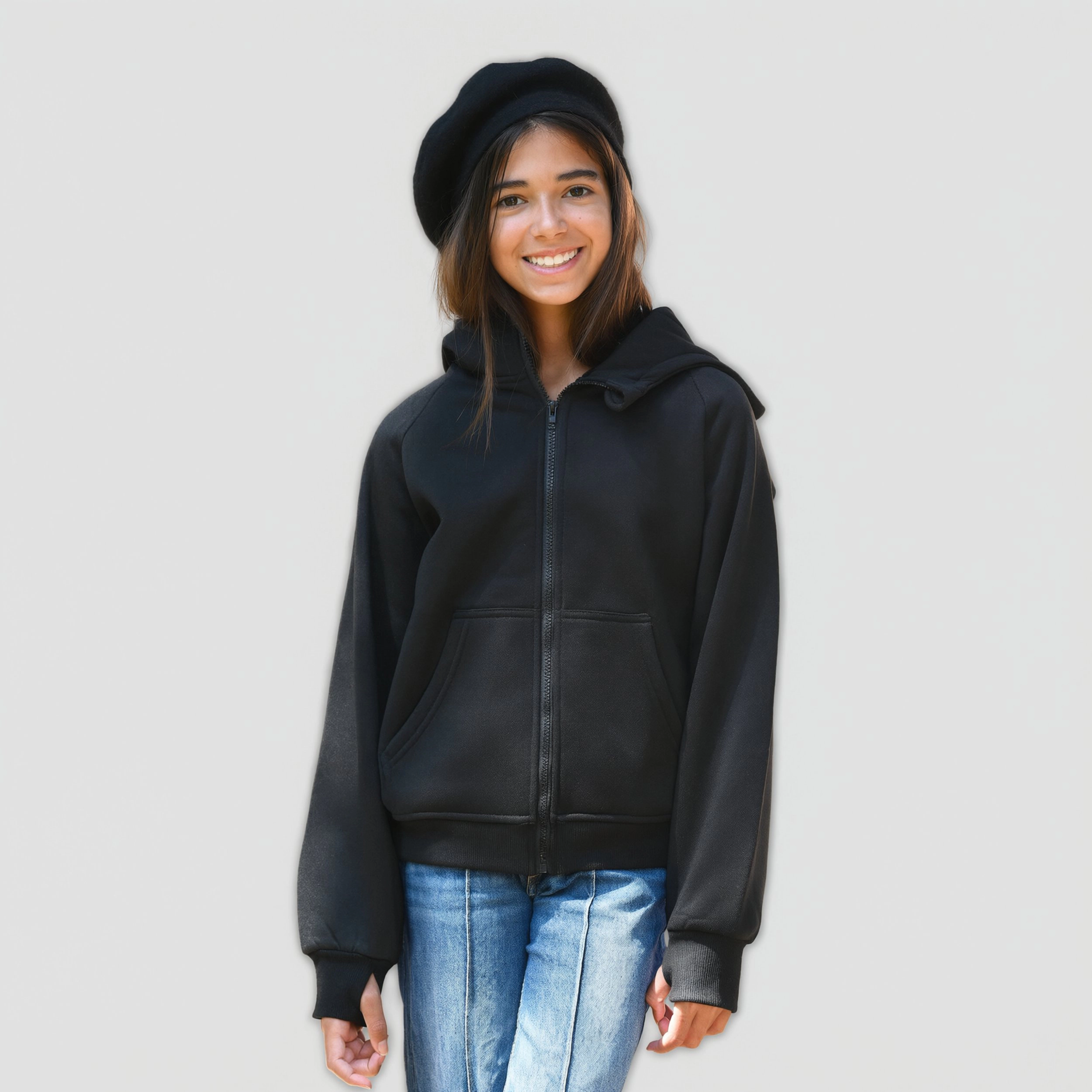 Arshiner Girls Zip Up Hoodies Teen Hooded Sweatshirts Fleece Jackets Kids Fall Fashion Outfits