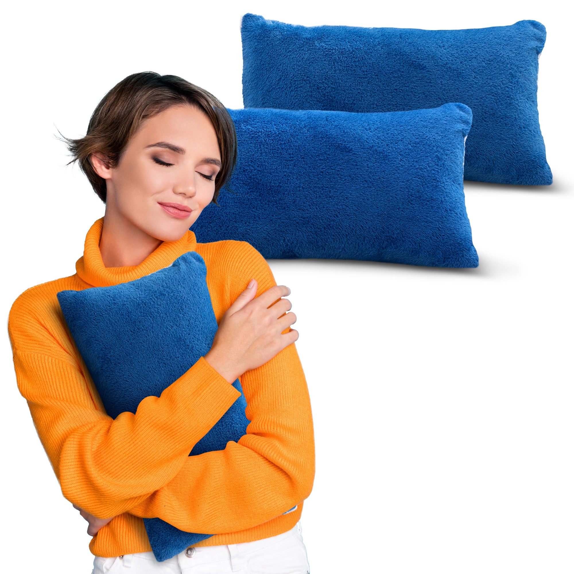 Cheer Collection Microsherpa Velvet Throw Pillow Ultra Soft 12x20 2 Pack