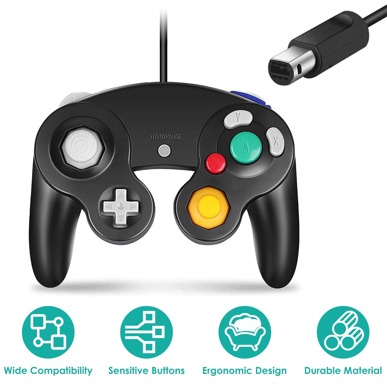 GBruno Wired Game Controller For Nintendo Wii Gamecube
