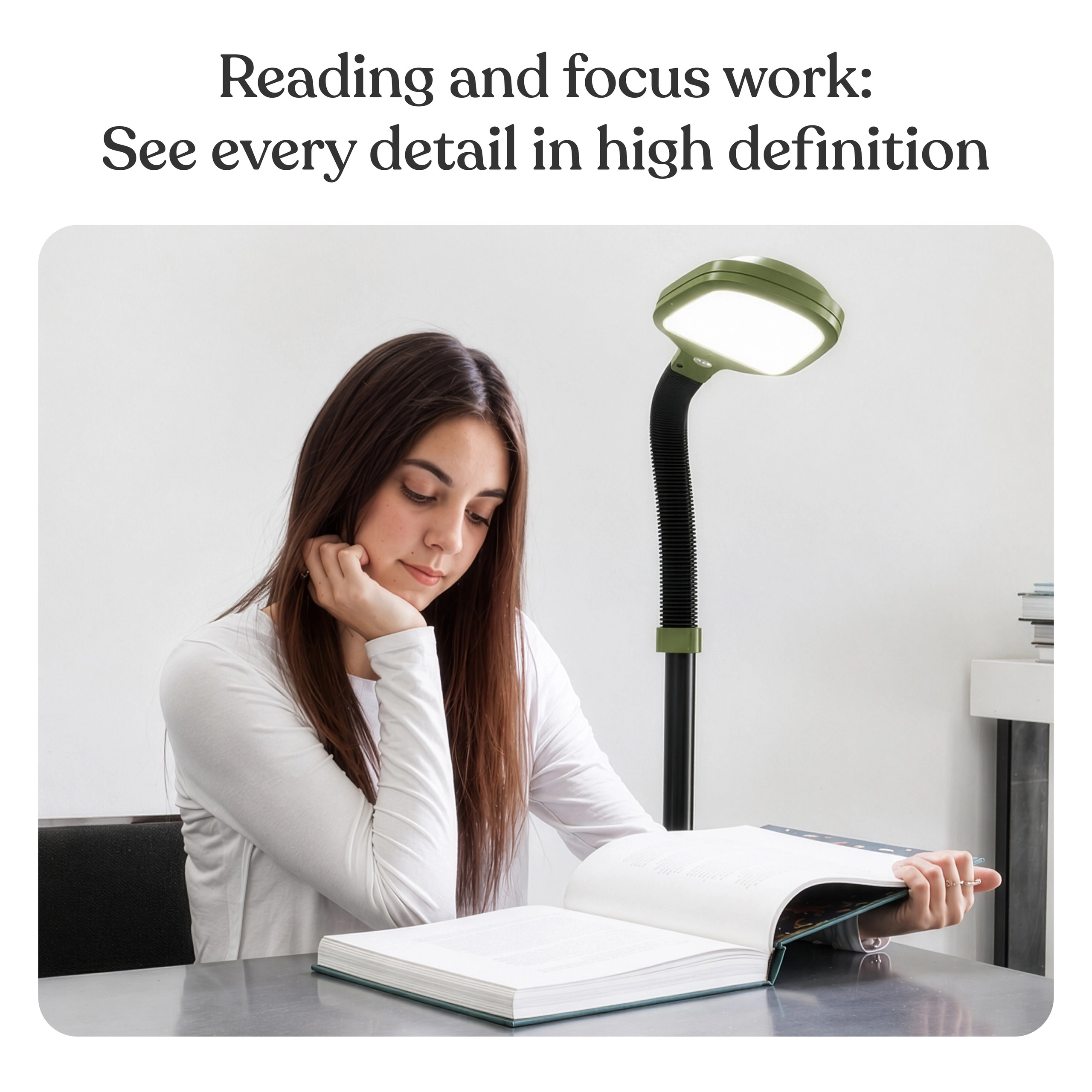 Brightech Litespan Green LED Reading Floor Lamp with Adjustable Gooseneck