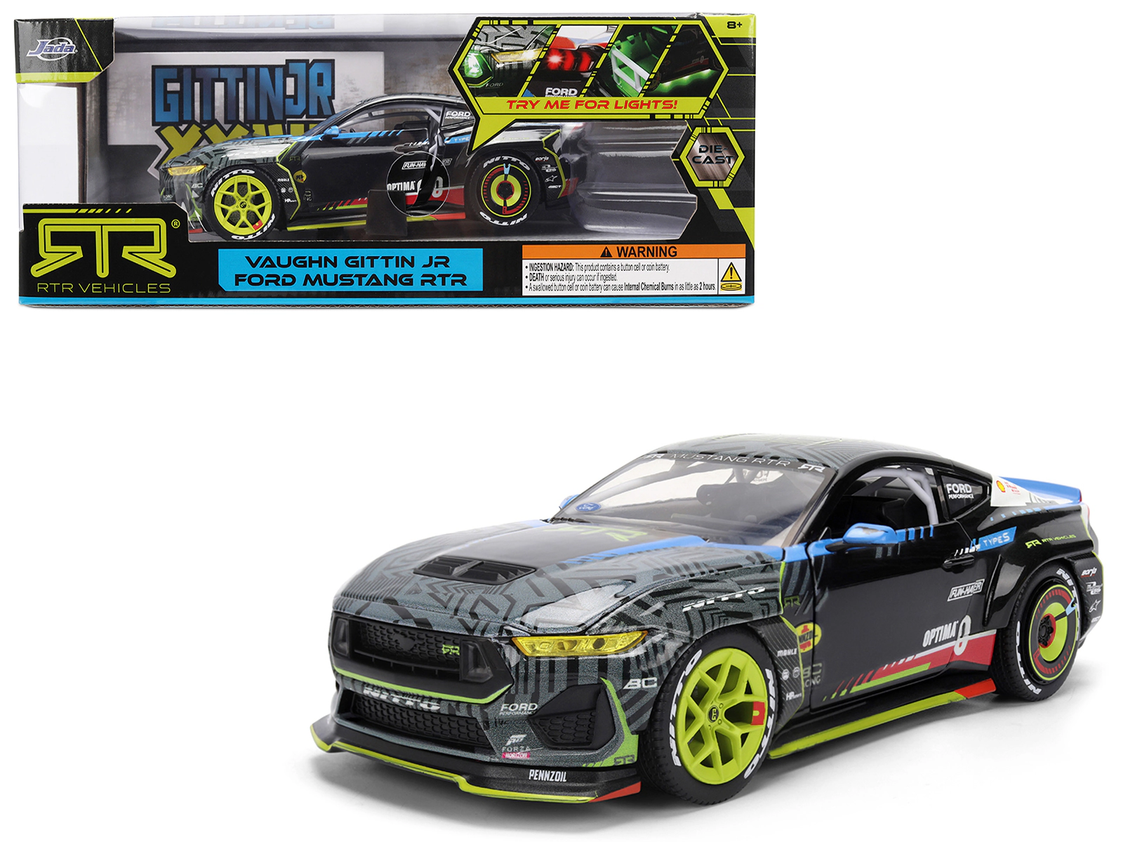 Jada Ford Mustang RTR #25 Vaughn Gittin Jr. "Formula Drift PRO Championship" (2025) with Lights "RTR Vehicles"