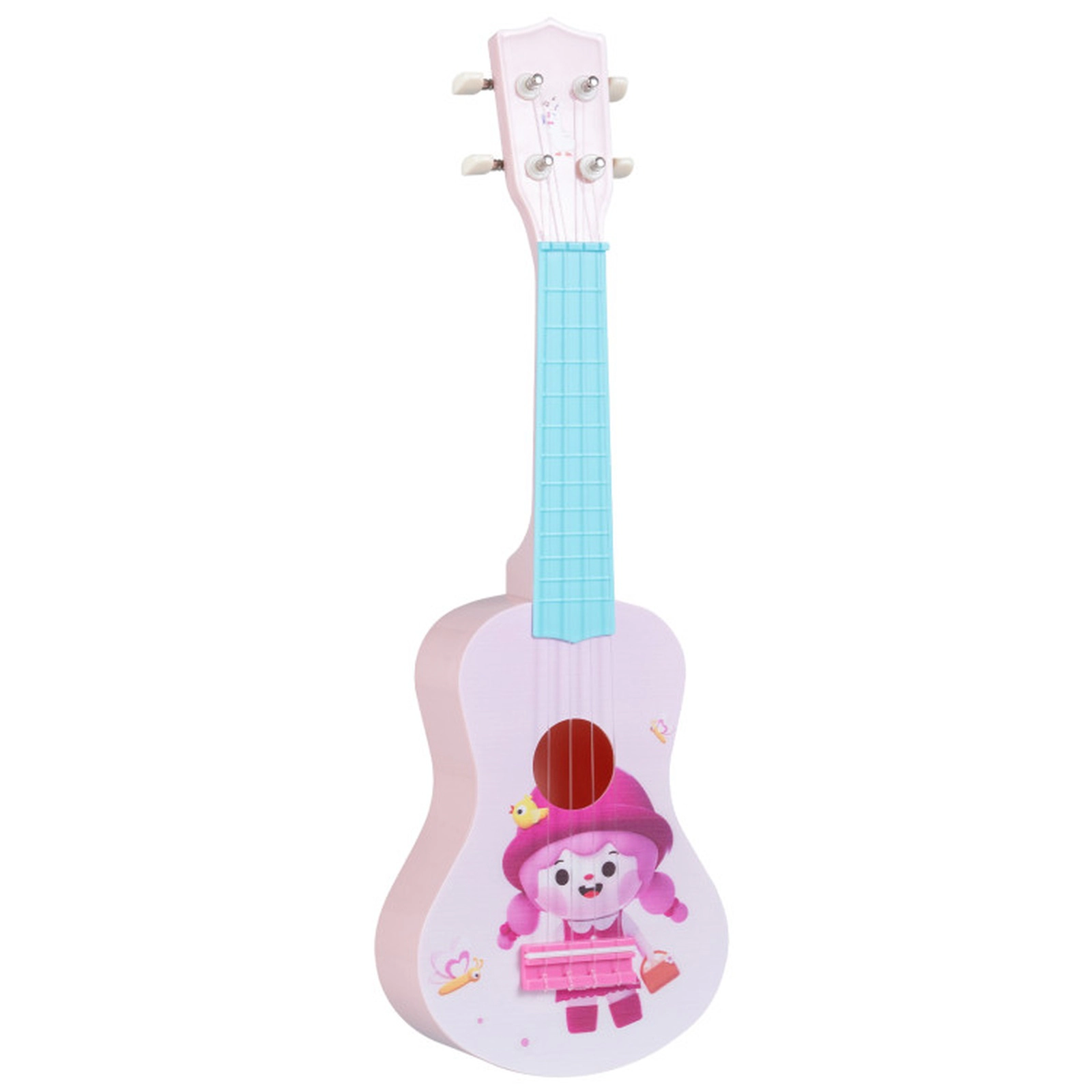 SUGIFT Kids 21-in Mini Ukulele Toy Guitar 4 Nylon Strings 12 Frets ABS Body 1-lb Ages 3+ Pink + Light Blue