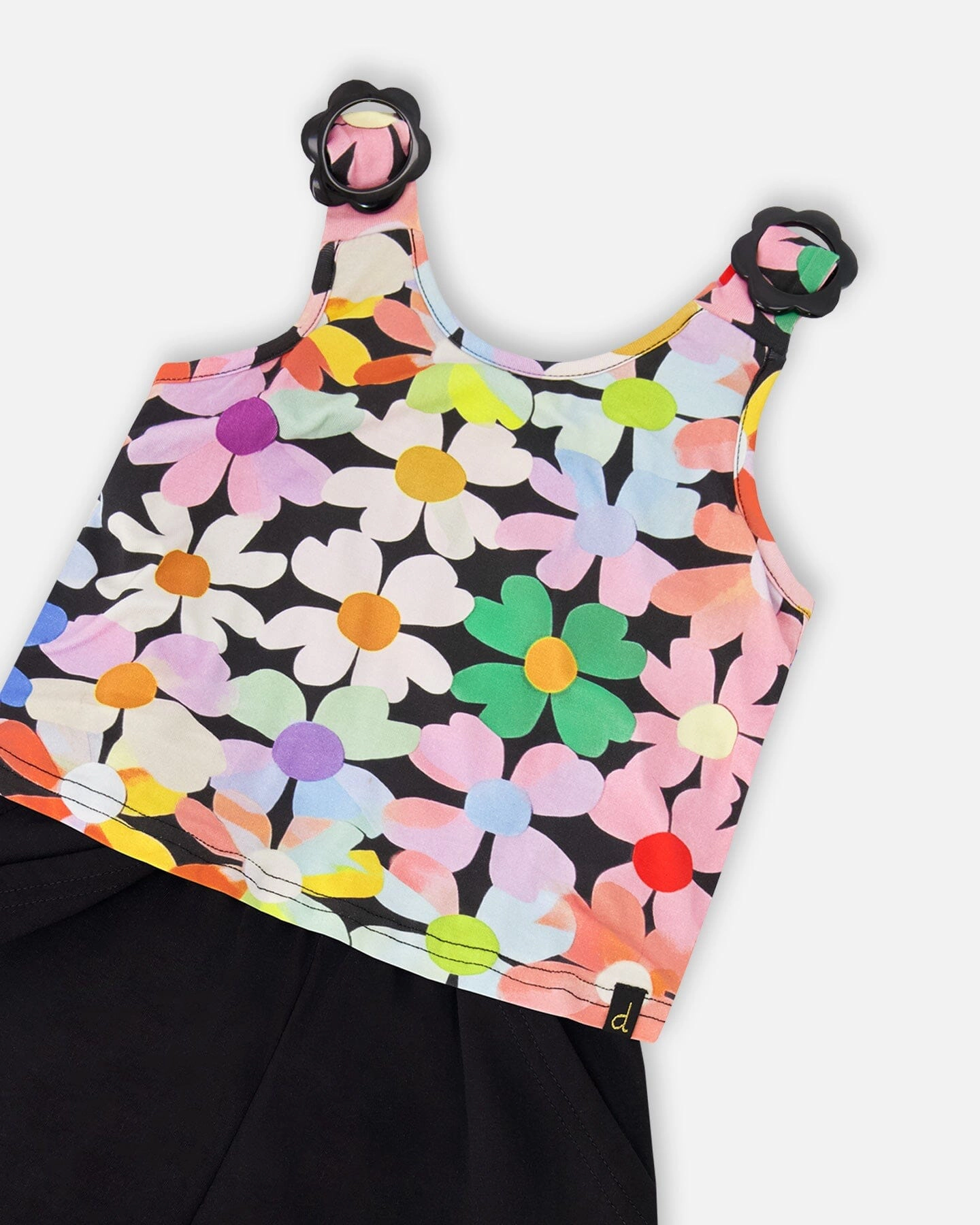 Deux par Girls Sleeveless Jersey Jumpsuit Printed Flowers
