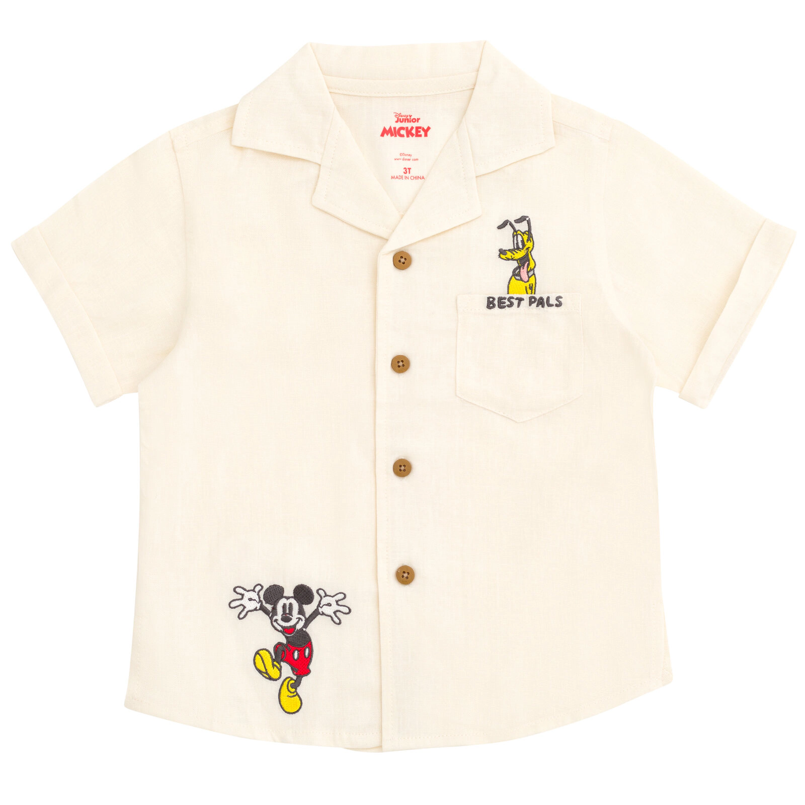 Disney Mickey Mouse Boys' 2-Piece Button-Down Shirt and Shorts Set