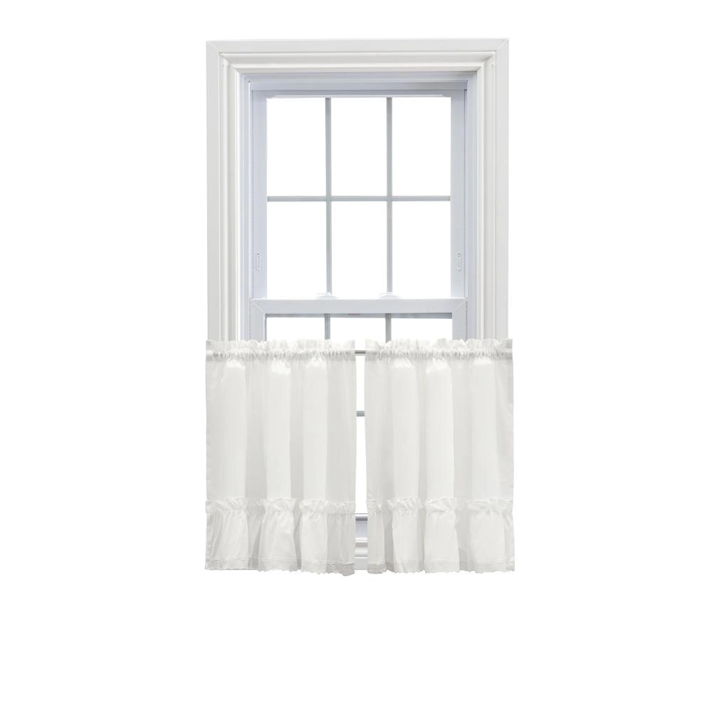 Ellis Curtain Madelyn Ruflled Victorian 1.5 Rod Pocket Window Curtain Tiers