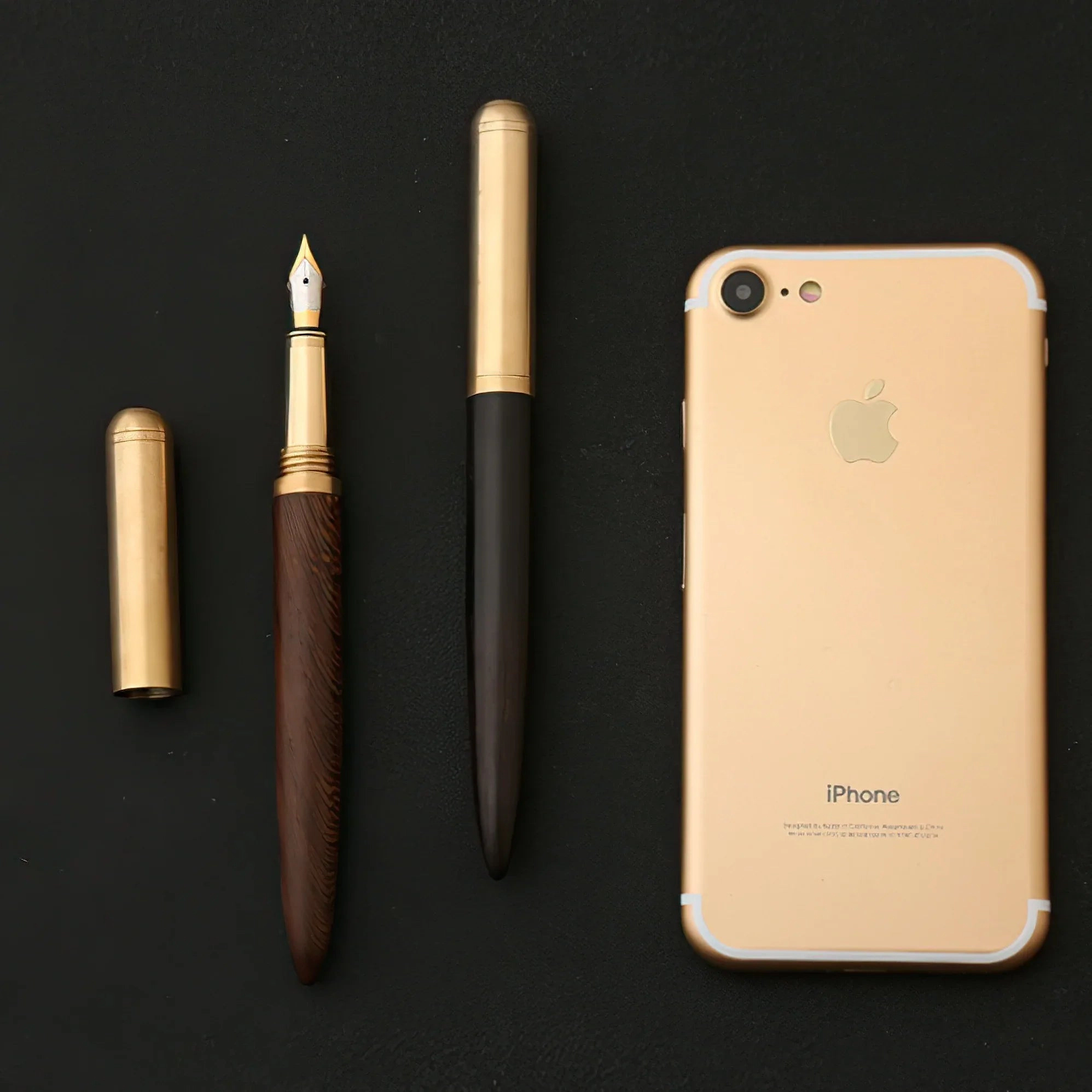 Steel Horse Leather Unisex The Hemmingway | Handmade Wood and Brass Fountain Pen