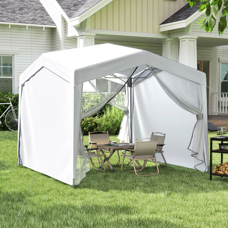 Hivvago Pop up Canopy Tent wiht 4 Sidewalls Mesh Netting Wheeled Bag