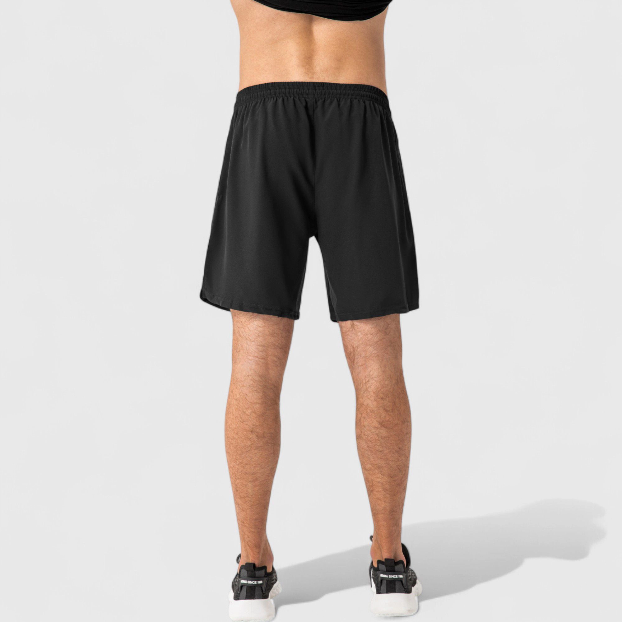 Anna-Kaci Men's Elastic Waist Athletic Shorts with Above-Knee Length and Relaxed Fit Design