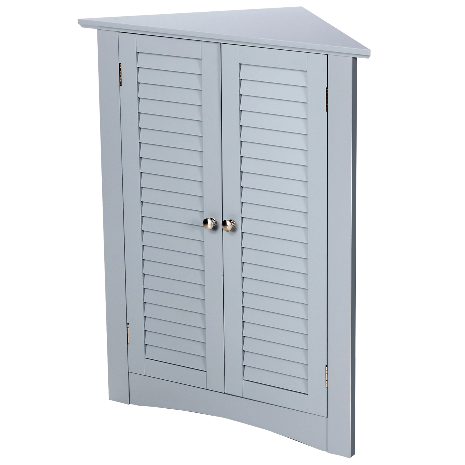 SlickBlue Corner Bathroom Storage Cabinet with 2-Tier Interior Shelf