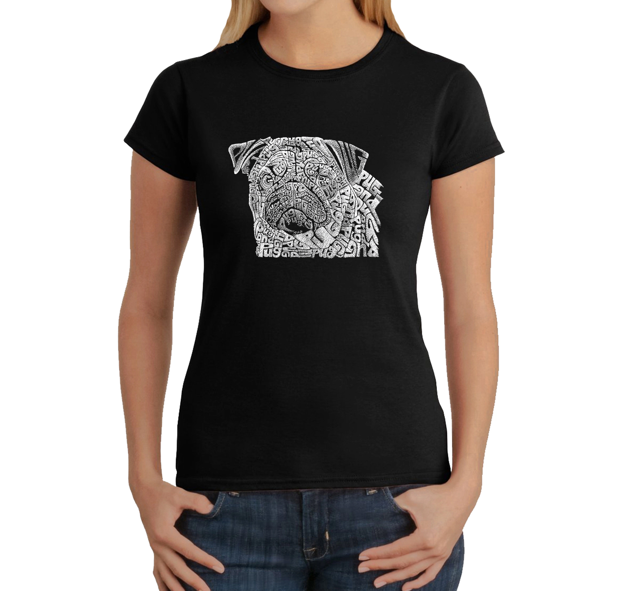 LA Pop Art Women's Word T-Shirt - Pug Face