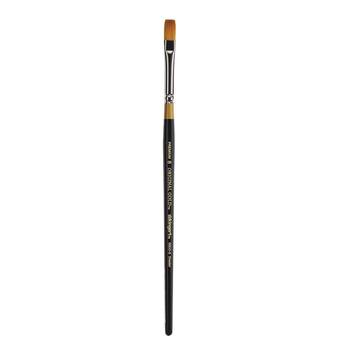 KINGART Original Gold 9300 Flat Shader Golden Taklon Brush - Short Handle