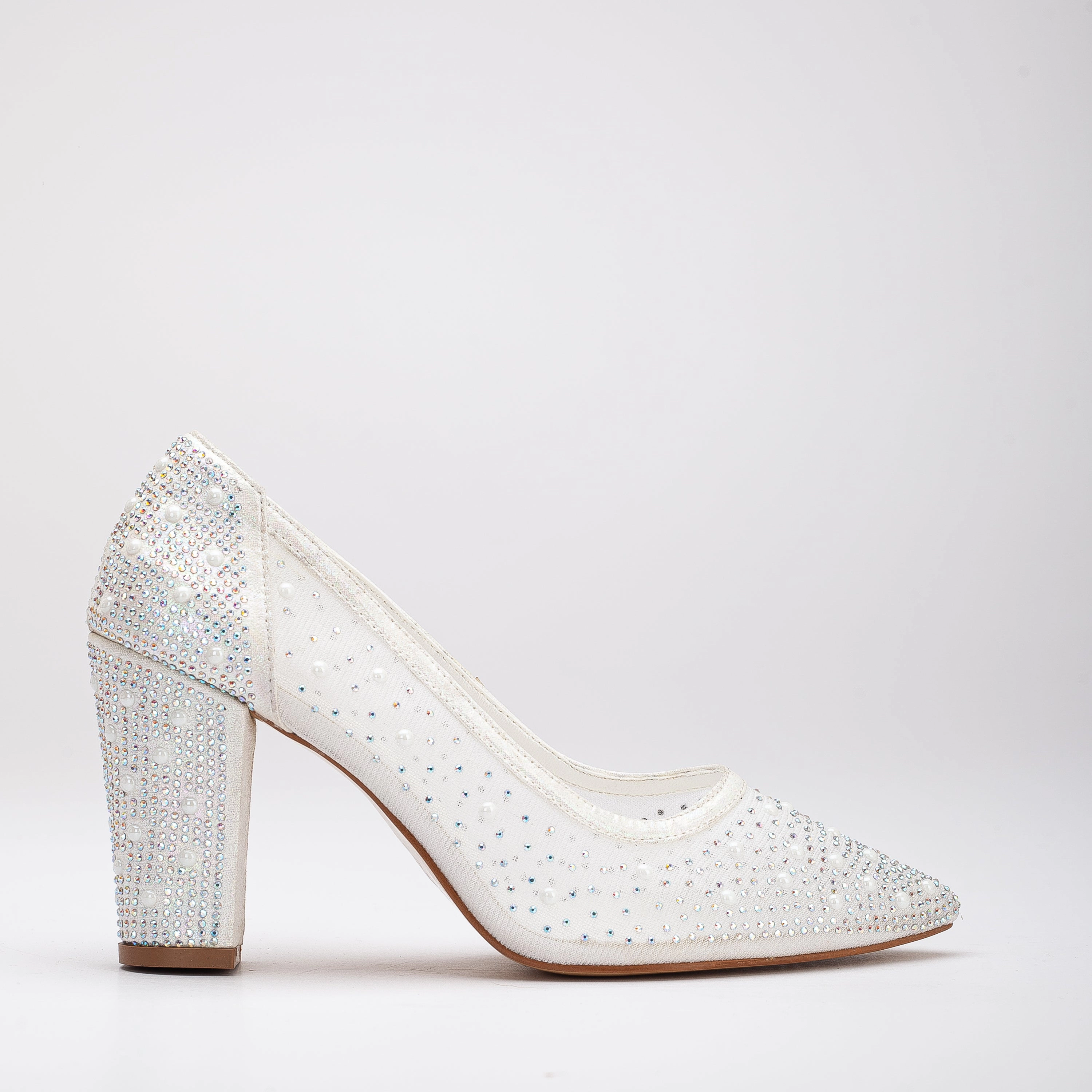 Forever & Always Womens Margaret  Ivory Lace Stiletto