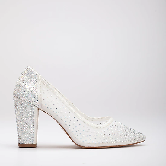 Forever & Always Womens Margaret  Ivory Lace Stiletto